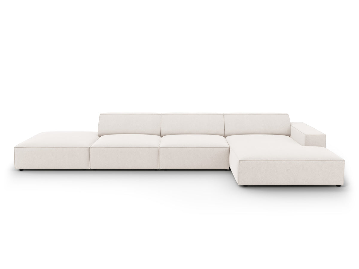 Jodie Modulares Ecksofa rechts 5 Sitzer in Light Beige-Megan präsentiert im Onlineshop von KAQTU Design AG. L-Sofa rechts ist von Micadoni