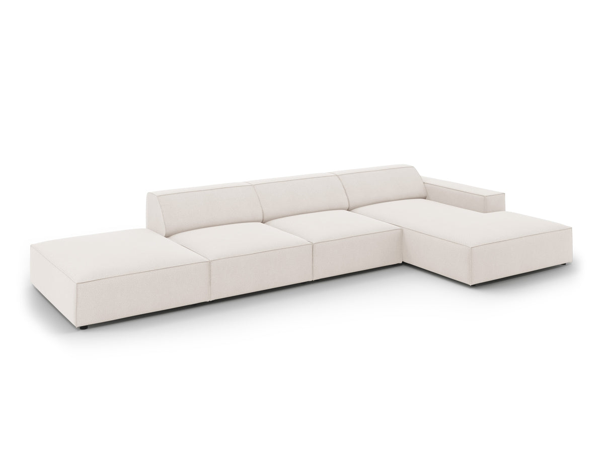 Jodie Modulares Ecksofa rechts 5 Sitzer in Light Beige-Megan präsentiert im Onlineshop von KAQTU Design AG. L-Sofa rechts ist von Micadoni