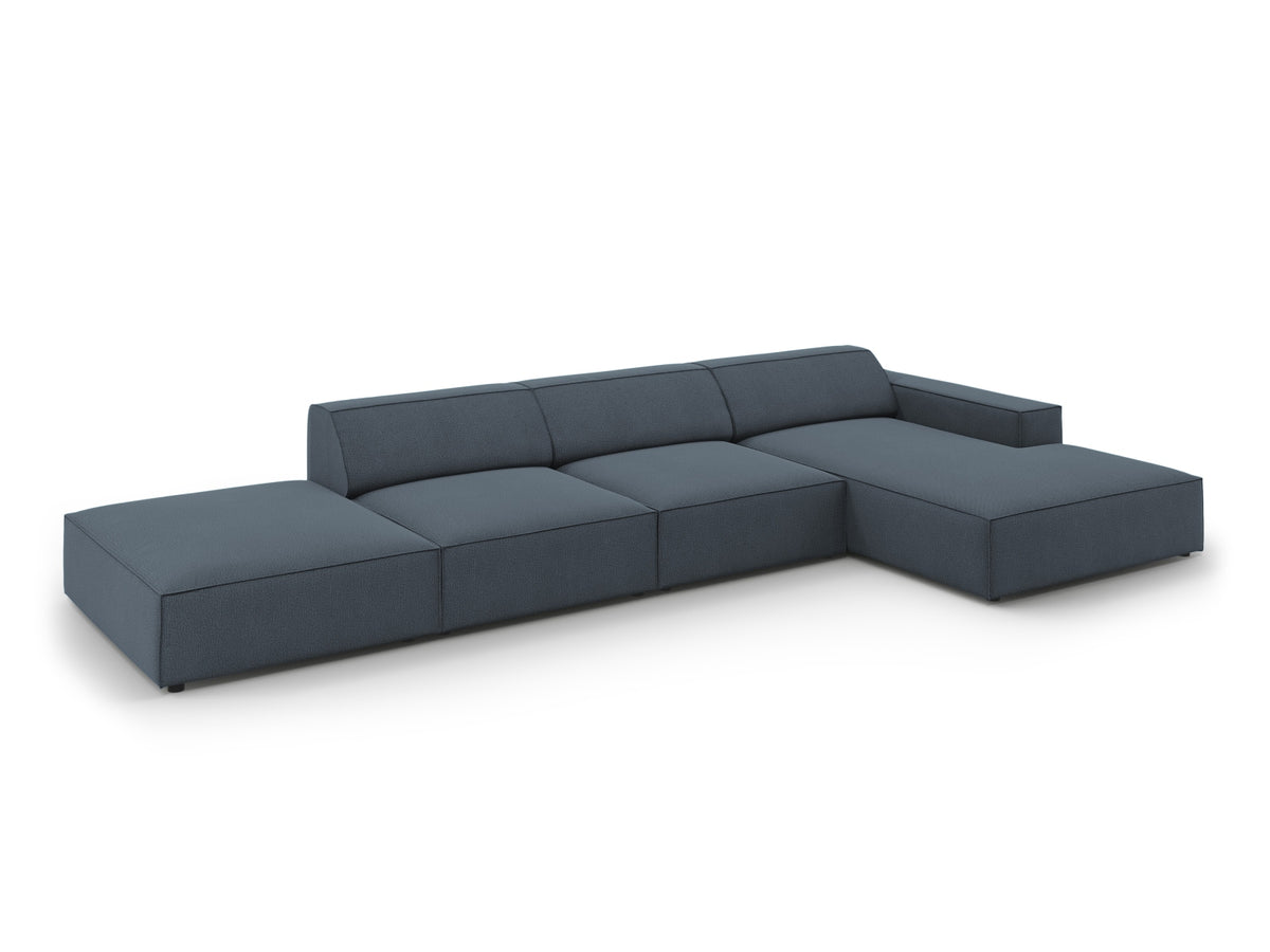 Jodie Modulares Ecksofa rechts 5 Sitzer in Blue-Megan präsentiert im Onlineshop von KAQTU Design AG. L-Sofa rechts ist von Micadoni