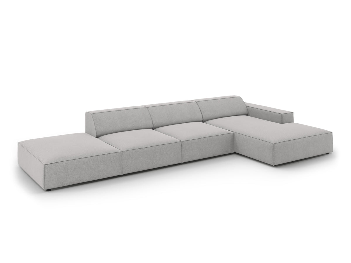 Jodie Modulares Ecksofa rechts 5 Sitzer in Light Grey-Megan präsentiert im Onlineshop von KAQTU Design AG. L-Sofa rechts ist von Micadoni