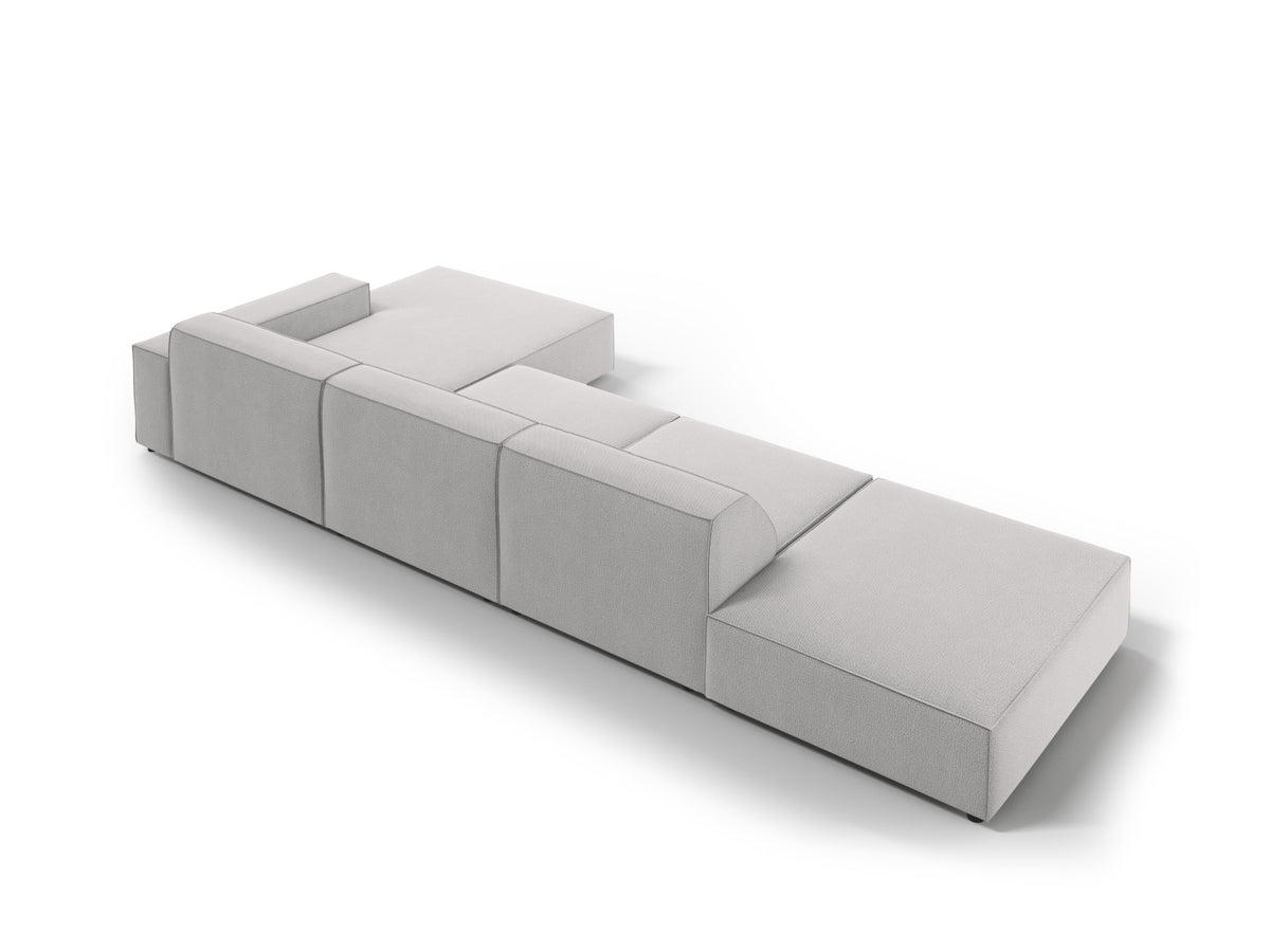 Jodie Modulares Ecksofa rechts 5 Sitzer in Light Grey-Megan präsentiert im Onlineshop von KAQTU Design AG. L-Sofa rechts ist von Micadoni