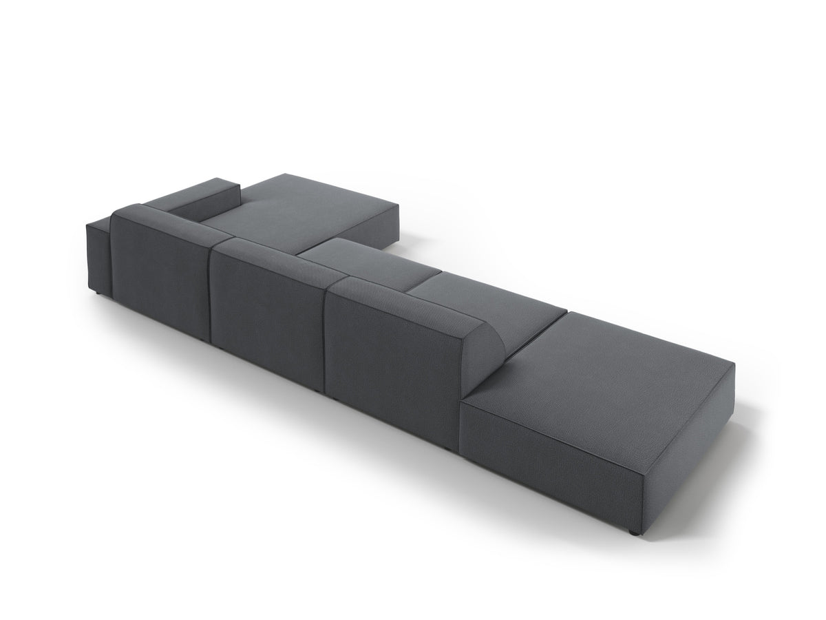 Jodie Modulares Ecksofa rechts 5 Sitzer in Dark Grey-Megan präsentiert im Onlineshop von KAQTU Design AG. L-Sofa rechts ist von Micadoni