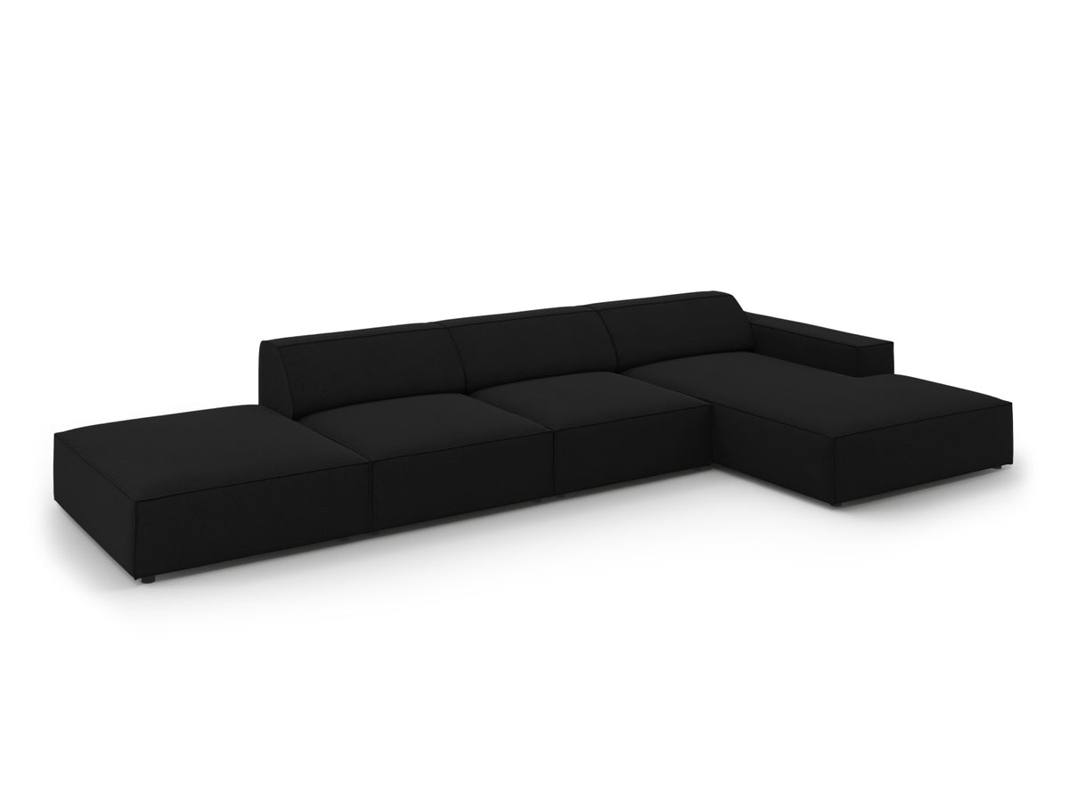Jodie Modulares Ecksofa rechts 5 Sitzer in Black-Megan präsentiert im Onlineshop von KAQTU Design AG. L-Sofa rechts ist von Micadoni