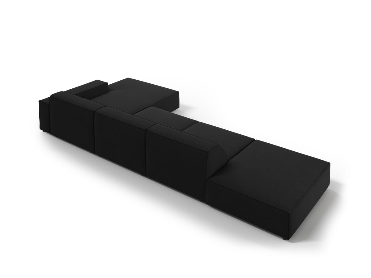 Jodie Modulares Ecksofa rechts 5 Sitzer in Black-Megan präsentiert im Onlineshop von KAQTU Design AG. L-Sofa rechts ist von Micadoni