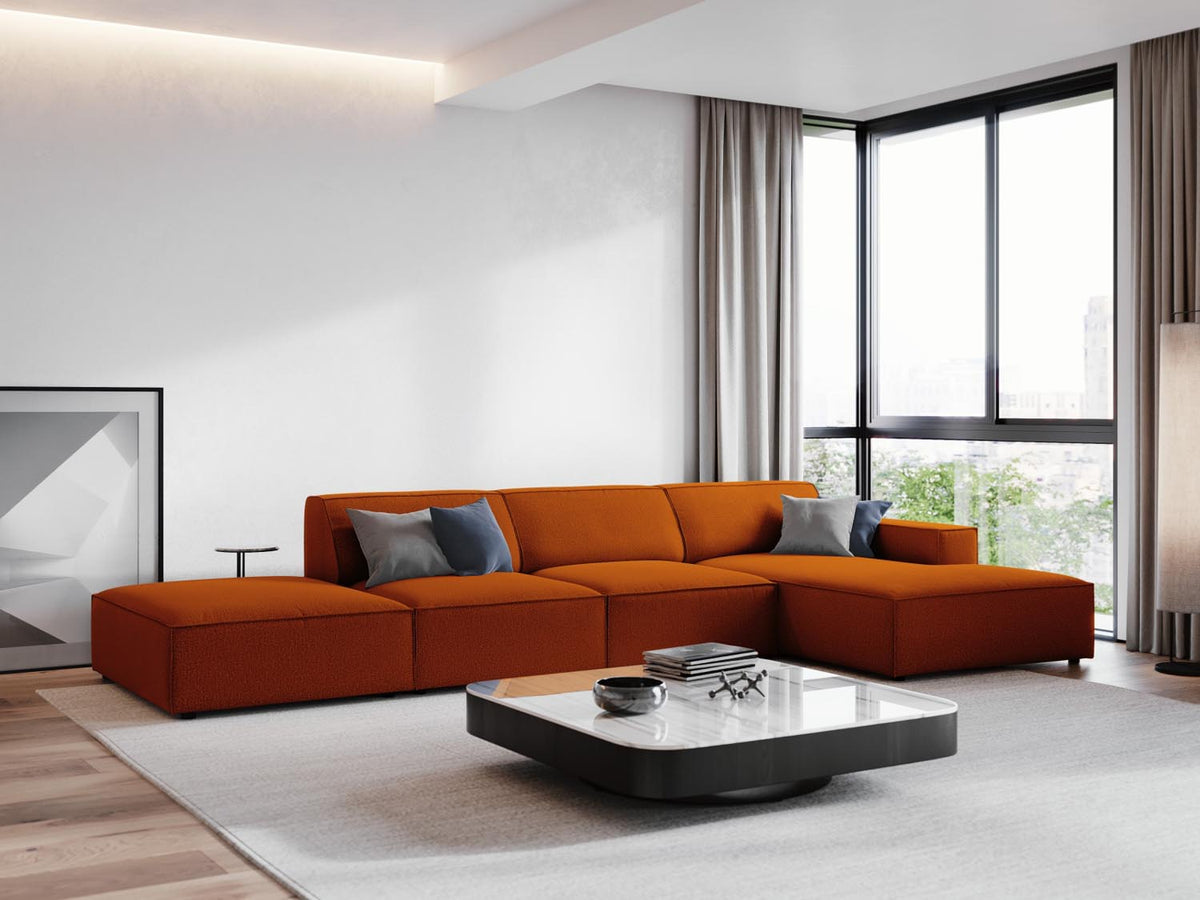 Jodie Modulares Ecksofa rechts 5 Sitzer in Terracotta-Megan präsentiert im Onlineshop von KAQTU Design AG. L-Sofa rechts ist von Micadoni