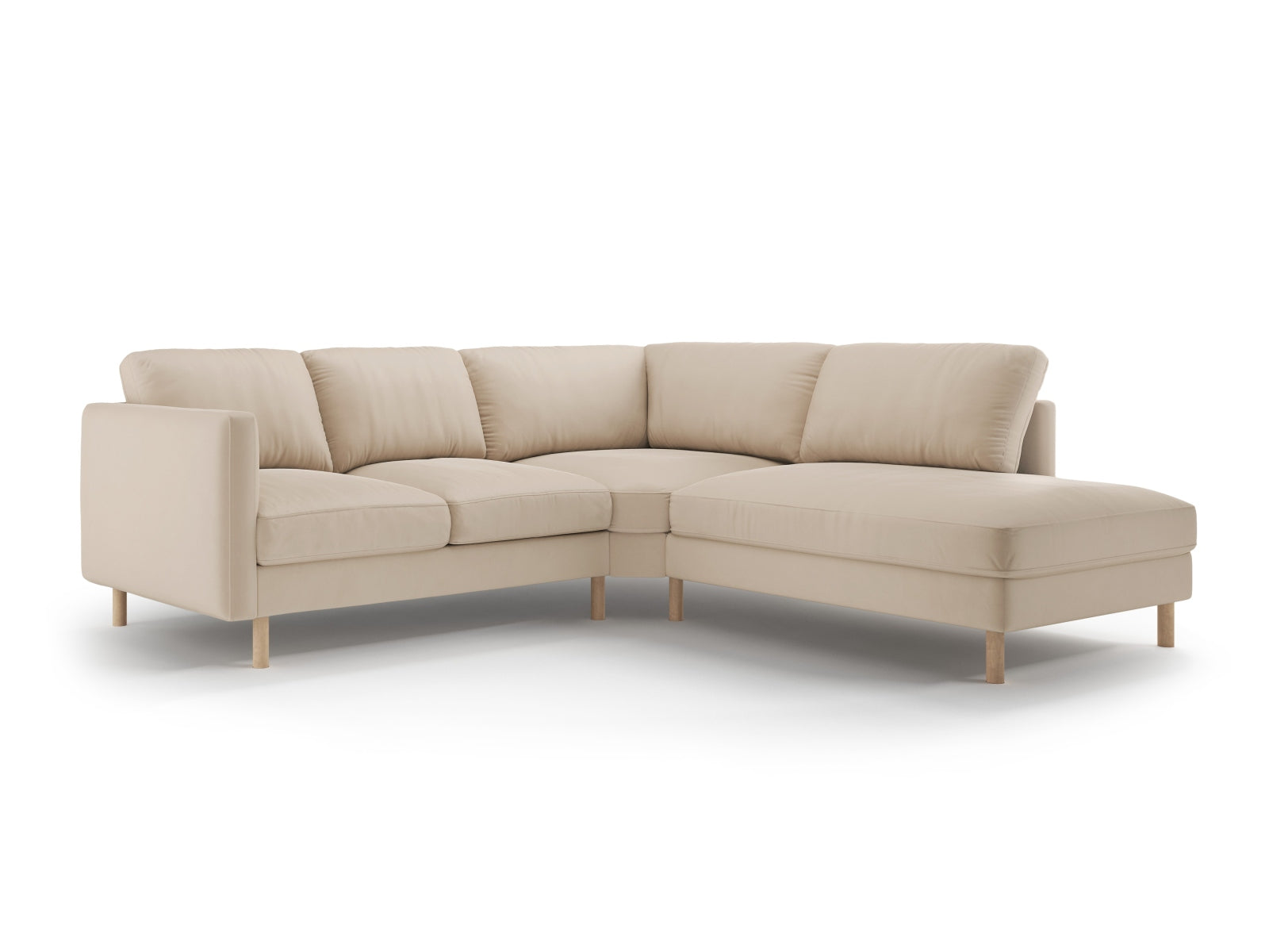 Eden Velour Ecksofa rechts 4 Sitzer in Nude präsentiert im Onlineshop von KAQTU Design AG. Ecksofa rechts ist von Micadoni