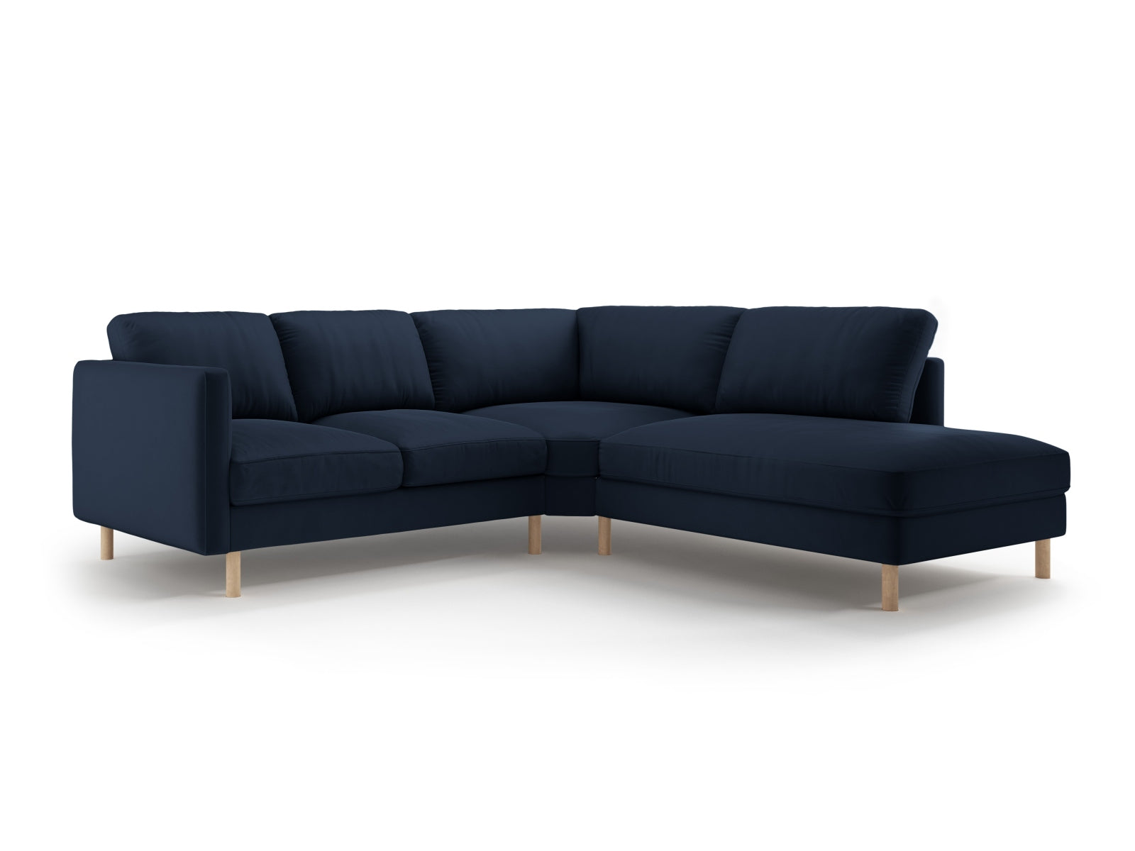 Eden Velour Ecksofa rechts 4 Sitzer in Dark Blue präsentiert im Onlineshop von KAQTU Design AG. Ecksofa rechts ist von Micadoni