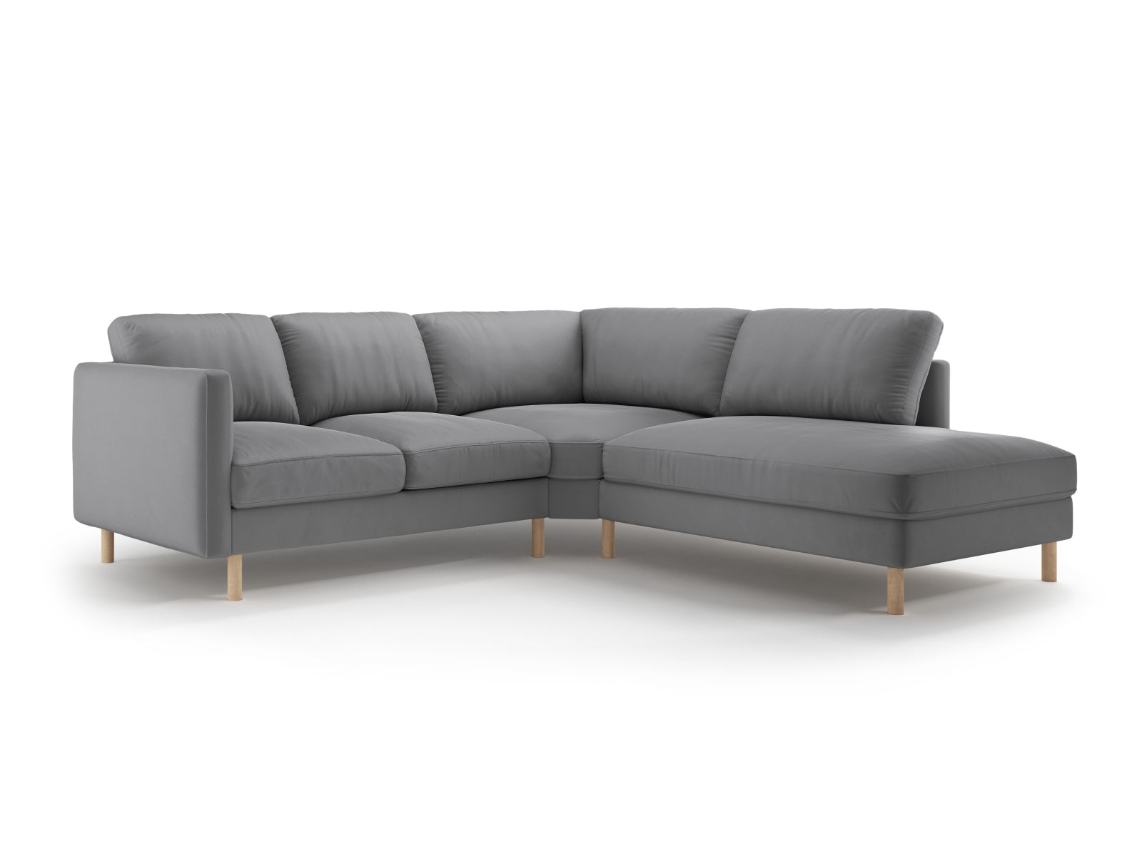 Eden Velour Ecksofa rechts 4 Sitzer in Grey präsentiert im Onlineshop von KAQTU Design AG. Ecksofa rechts ist von Micadoni