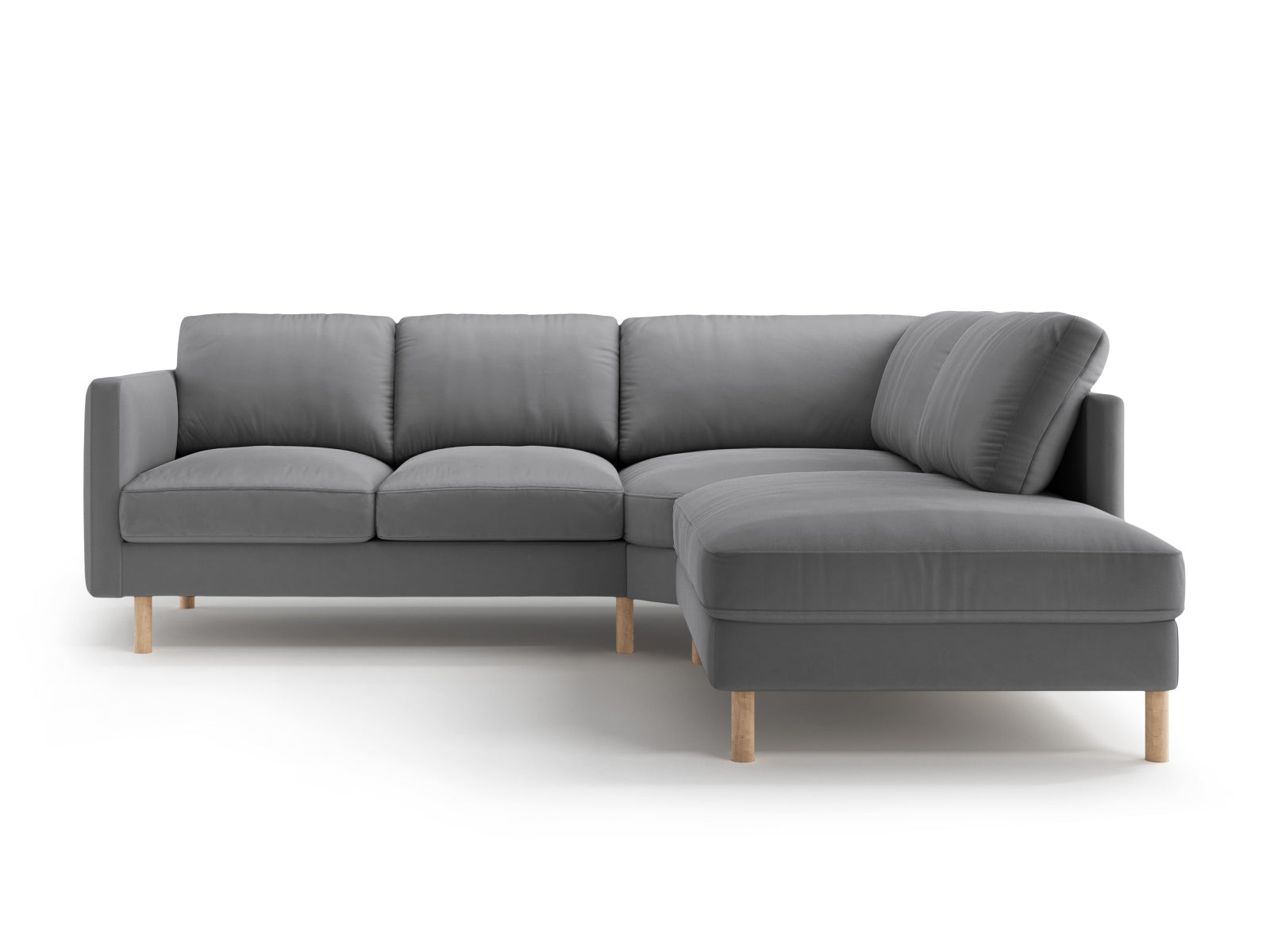 Entdecken Sie das Eden Velour Ecksofa rechts 4 Sitzer von Micadoni: Hochwertiges Velours, modernes Design und optimaler Komfort für Ihr Zuhause.