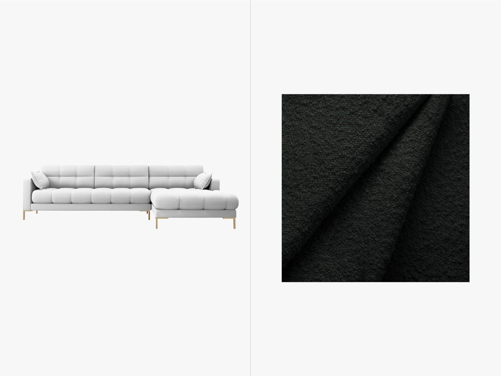 Mamaia Ecksofa rechts 5 Sitzer in Black/Gold präsentiert im Onlineshop von KAQTU Design AG. Ecksofa rechts ist von Micadoni