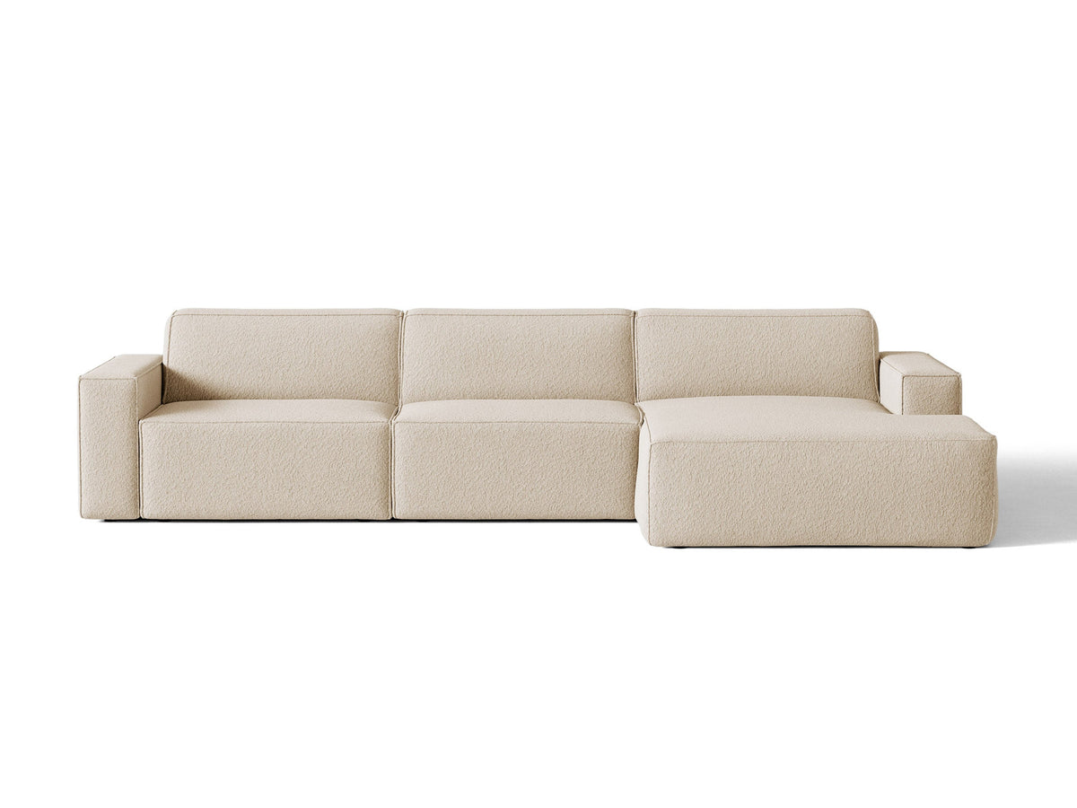 Jodie Boucle modulares Ecksofa rechts 4 Sitzer in Beige-Baloo präsentiert im Onlineshop von KAQTU Design AG. L-Sofa rechts ist von Micadoni
