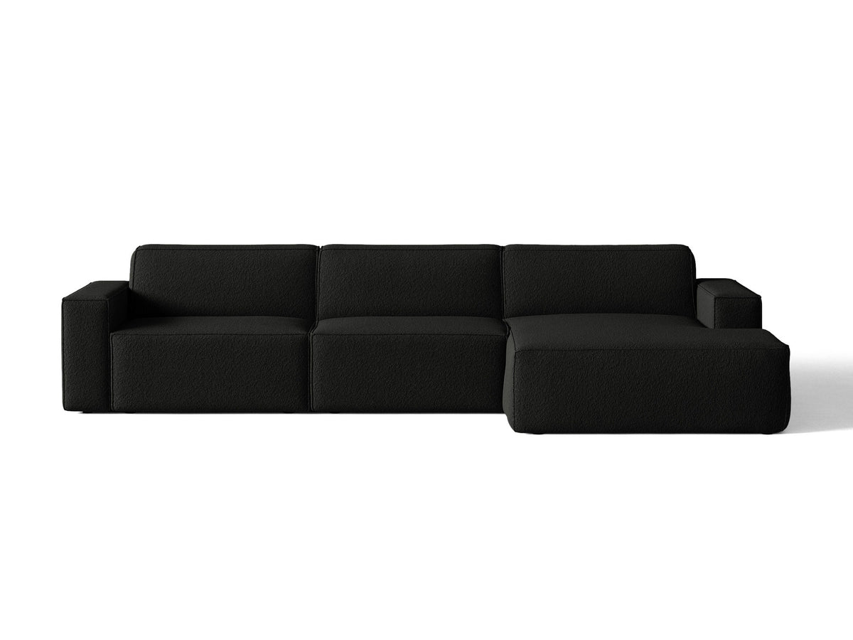 Jodie Boucle modulares Ecksofa rechts 4 Sitzer in Black-Baloo präsentiert im Onlineshop von KAQTU Design AG. L-Sofa rechts ist von Micadoni