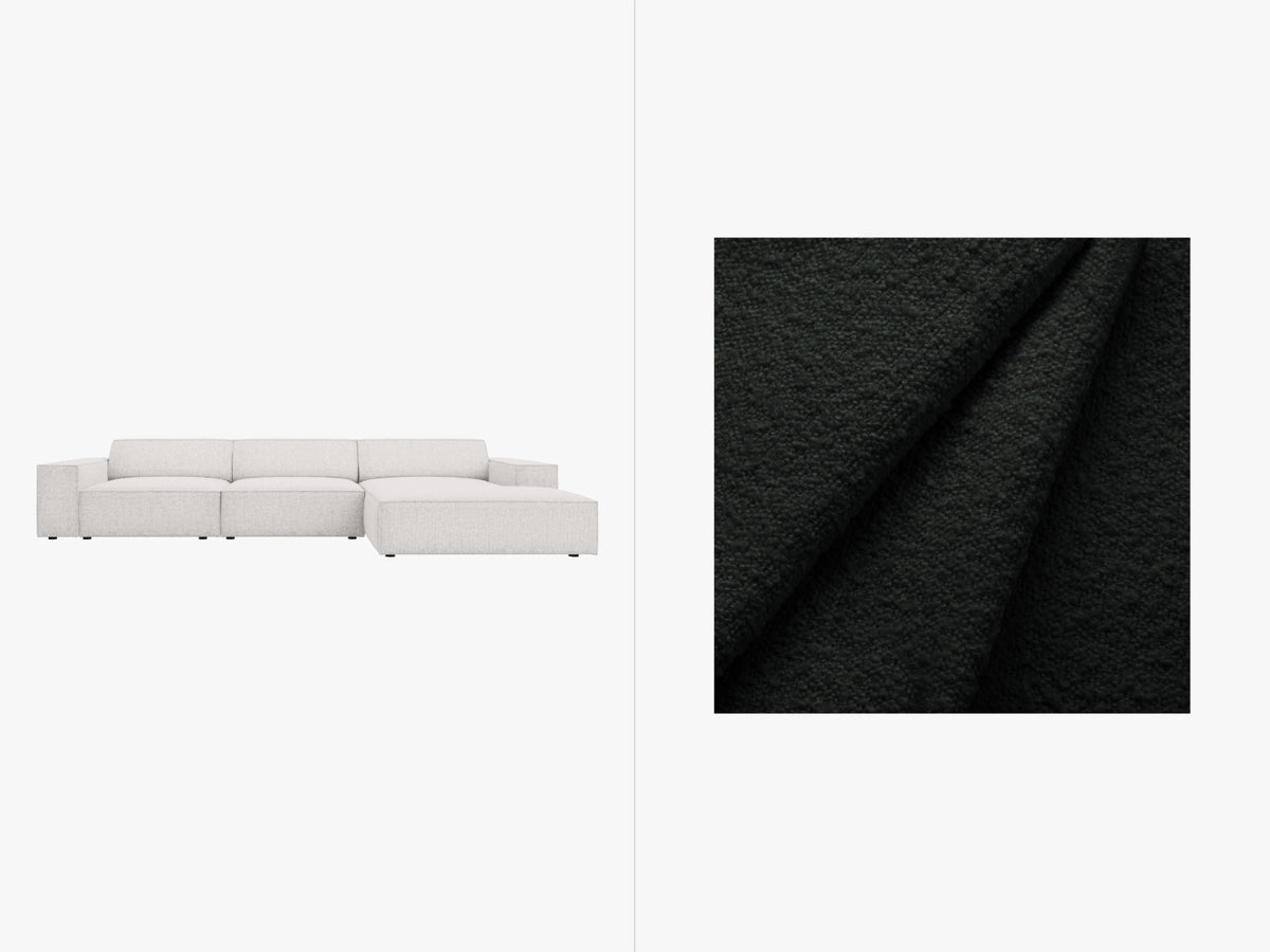 Jodie Boucle modulares Ecksofa rechts 4 Sitzer in Black-Baloo präsentiert im Onlineshop von KAQTU Design AG. L-Sofa rechts ist von Micadoni
