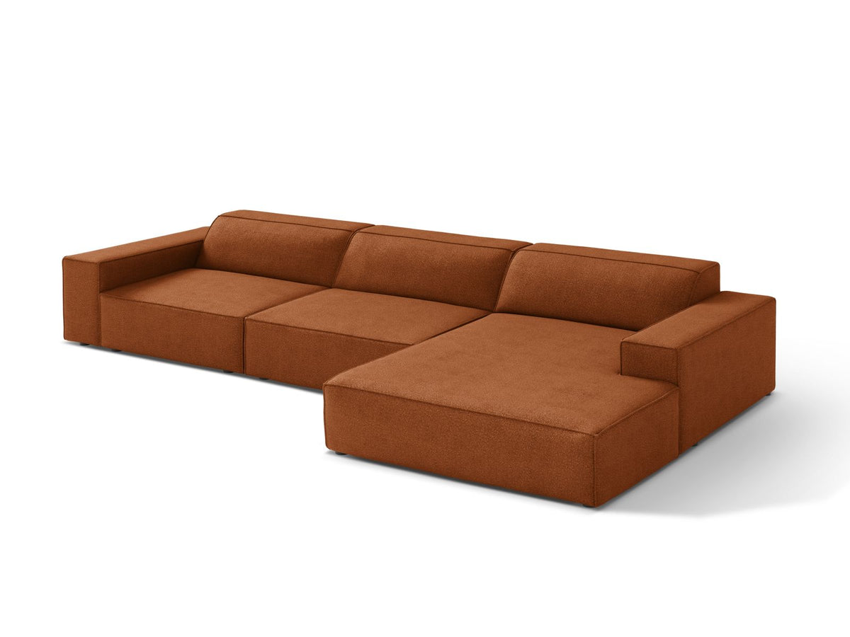 Jodie Boucle modulares Ecksofa rechts 4 Sitzer in Terracotta-Baloo präsentiert im Onlineshop von KAQTU Design AG. Ecksofa rechts ist von Micadoni