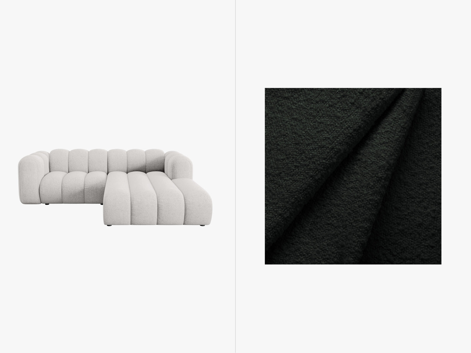 Lupine Modulares Ecksofa rechts 3 Sitzer in Black-Baloo präsentiert im Onlineshop von KAQTU Design AG. L-Sofa rechts ist von Micadoni