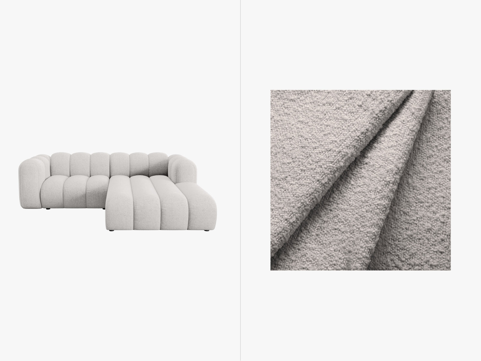 Lupine Modulares Ecksofa rechts 3 Sitzer in Light Grey präsentiert im Onlineshop von KAQTU Design AG. Ecksofa rechts ist von Micadoni