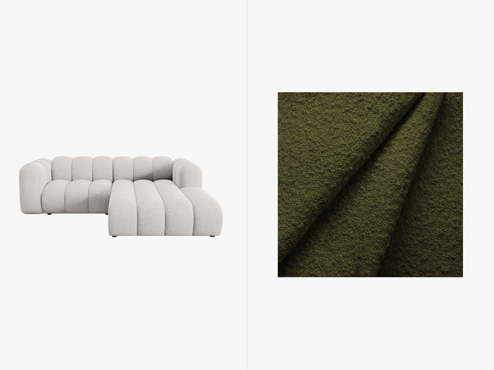 Lupine Modulares Ecksofa rechts 3 Sitzer in Dark Olive Green präsentiert im Onlineshop von KAQTU Design AG. Ecksofa rechts ist von Micadoni