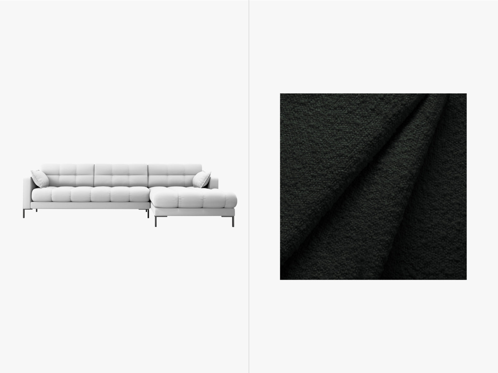 Mamaia Ecksofa rechts 5 Sitzer in Black/Schwarz präsentiert im Onlineshop von KAQTU Design AG. Ecksofa rechts ist von Micadoni