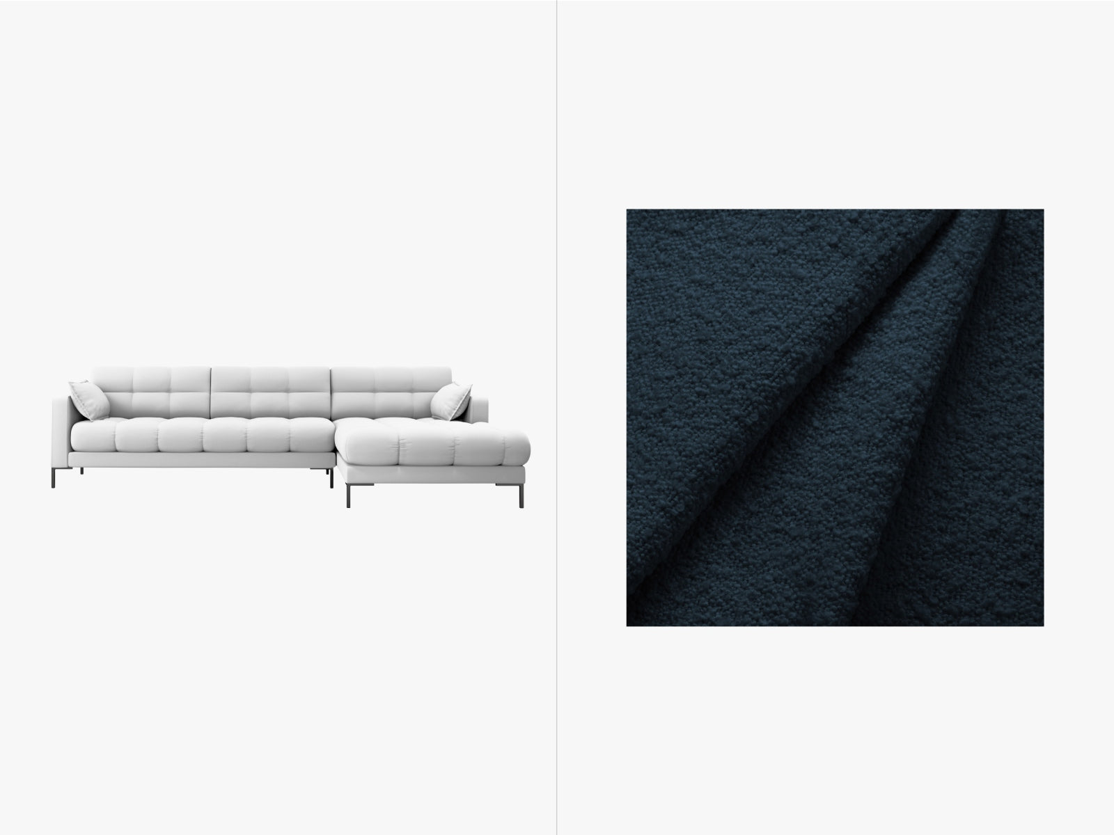 Mamaia Ecksofa rechts 5 Sitzer in Dark Blue/Schwarz präsentiert im Onlineshop von KAQTU Design AG. Ecksofa rechts ist von Micadoni