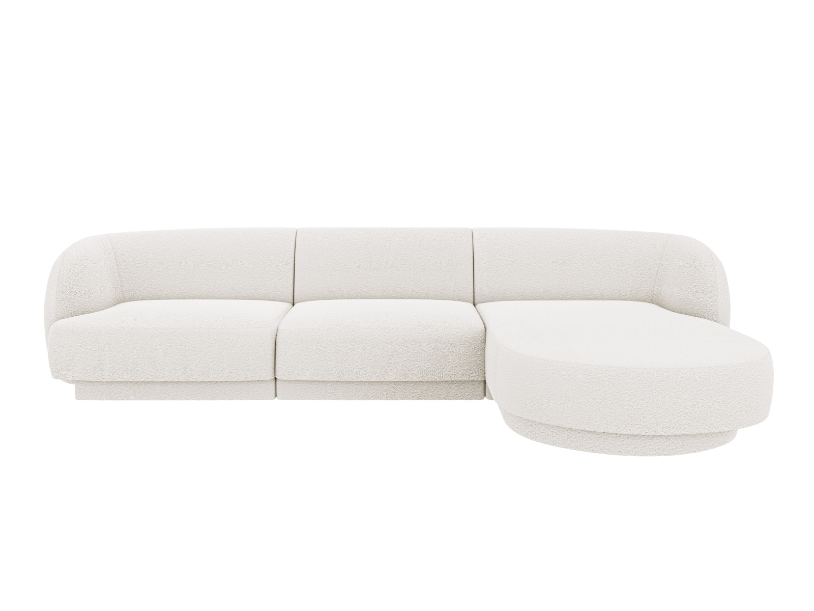 Miley Boucle Ecksofa rechts 4 Sitzer in White präsentiert im Onlineshop von KAQTU Design AG. Ecksofa rechts ist von Micadoni
