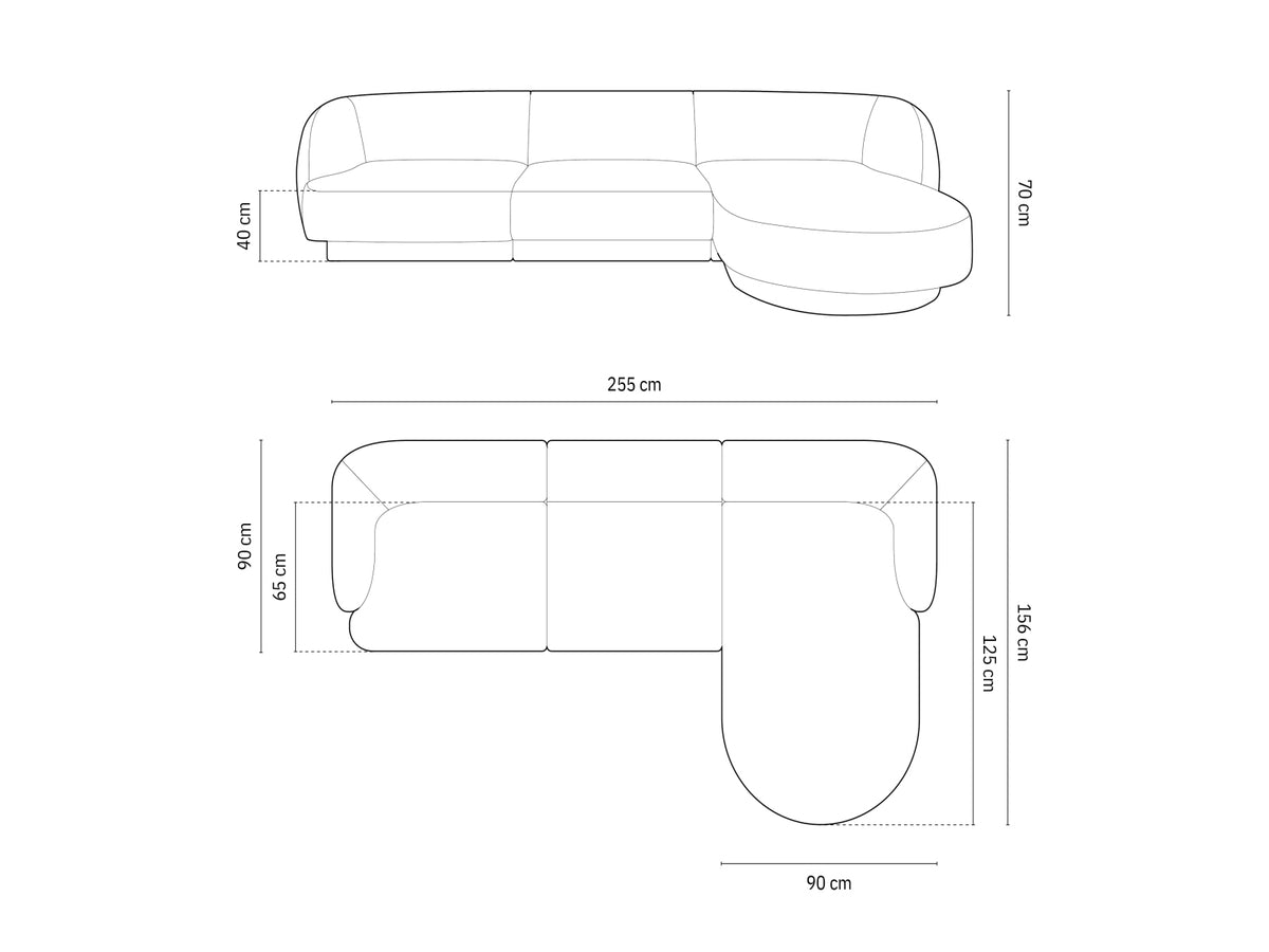 Miley Boucle Ecksofa rechts 4 Sitzer in White-Baloo präsentiert im Onlineshop von KAQTU Design AG. L-Sofa rechts ist von Micadoni