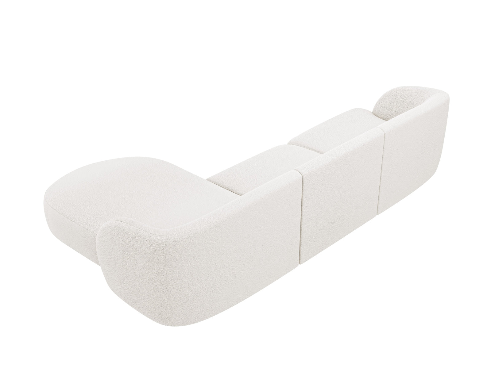 Erleben Sie das Miley Boucle Ecksofa rechts von Micadoni – ein elegantes 4-Sitzer Sofa, das Komfort und Stil in Ihr Zuhause bringt.