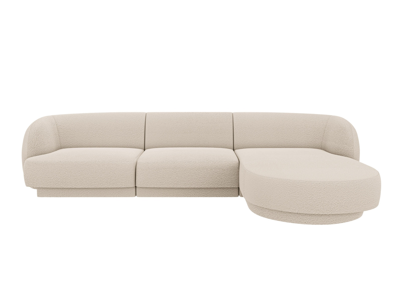 Miley Boucle Ecksofa rechts 4 Sitzer in Beige präsentiert im Onlineshop von KAQTU Design AG. Ecksofa rechts ist von Micadoni
