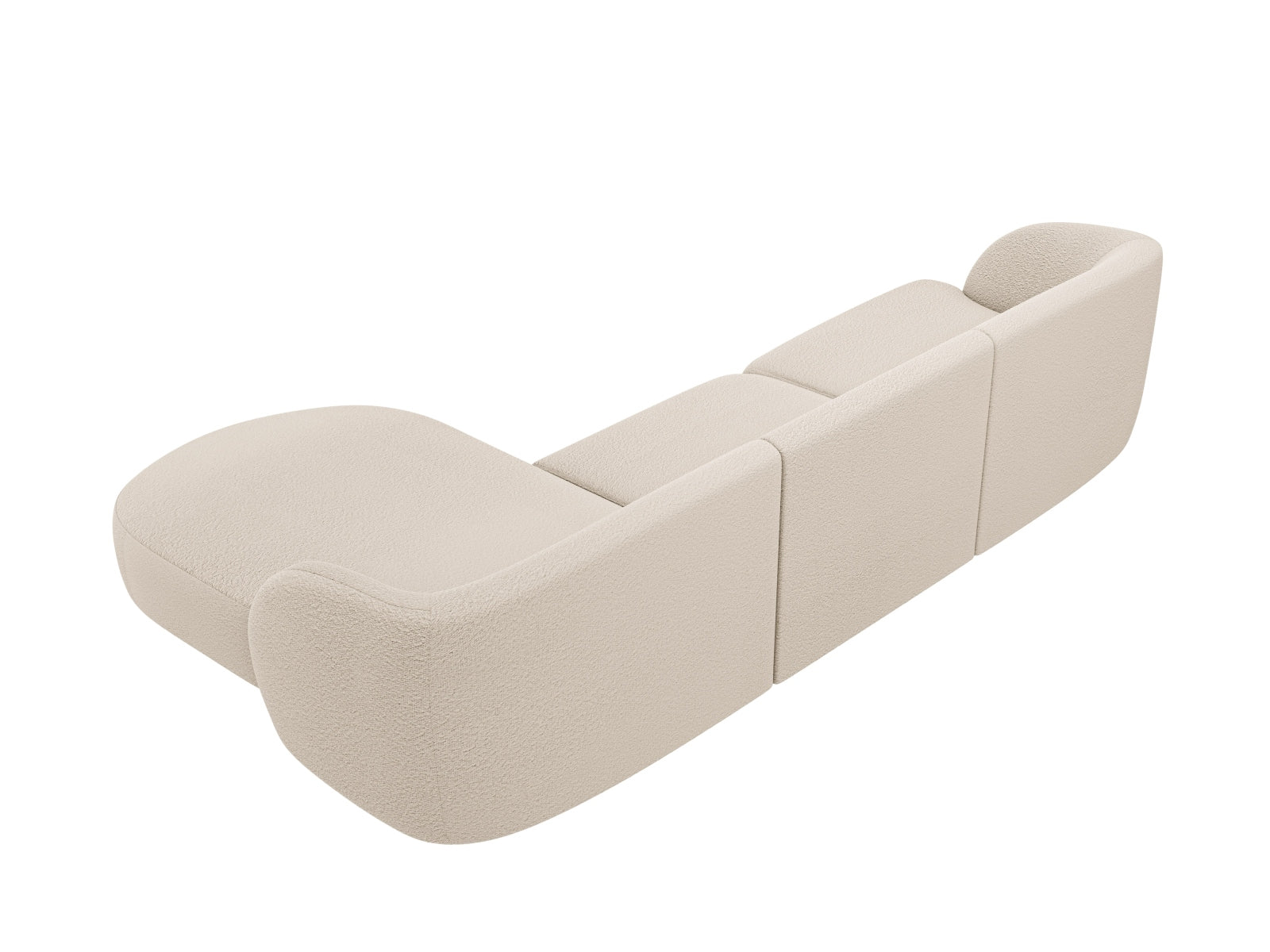 Miley Boucle Ecksofa rechts 4 Sitzer in Beige-Baloo präsentiert im Onlineshop von KAQTU Design AG. L-Sofa rechts ist von Micadoni