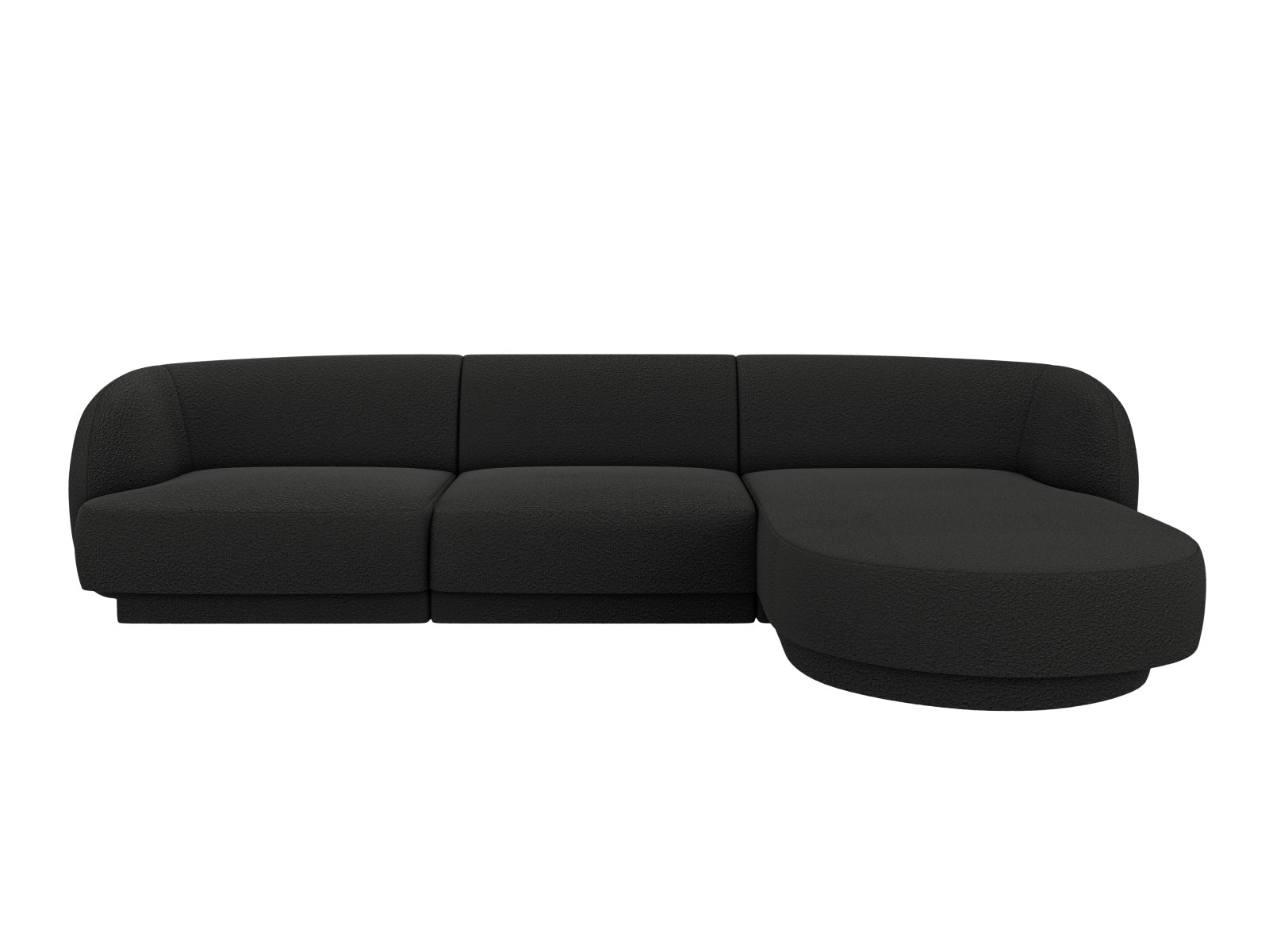 Miley Boucle Ecksofa rechts 4 Sitzer in Black präsentiert im Onlineshop von KAQTU Design AG. Ecksofa rechts ist von Micadoni