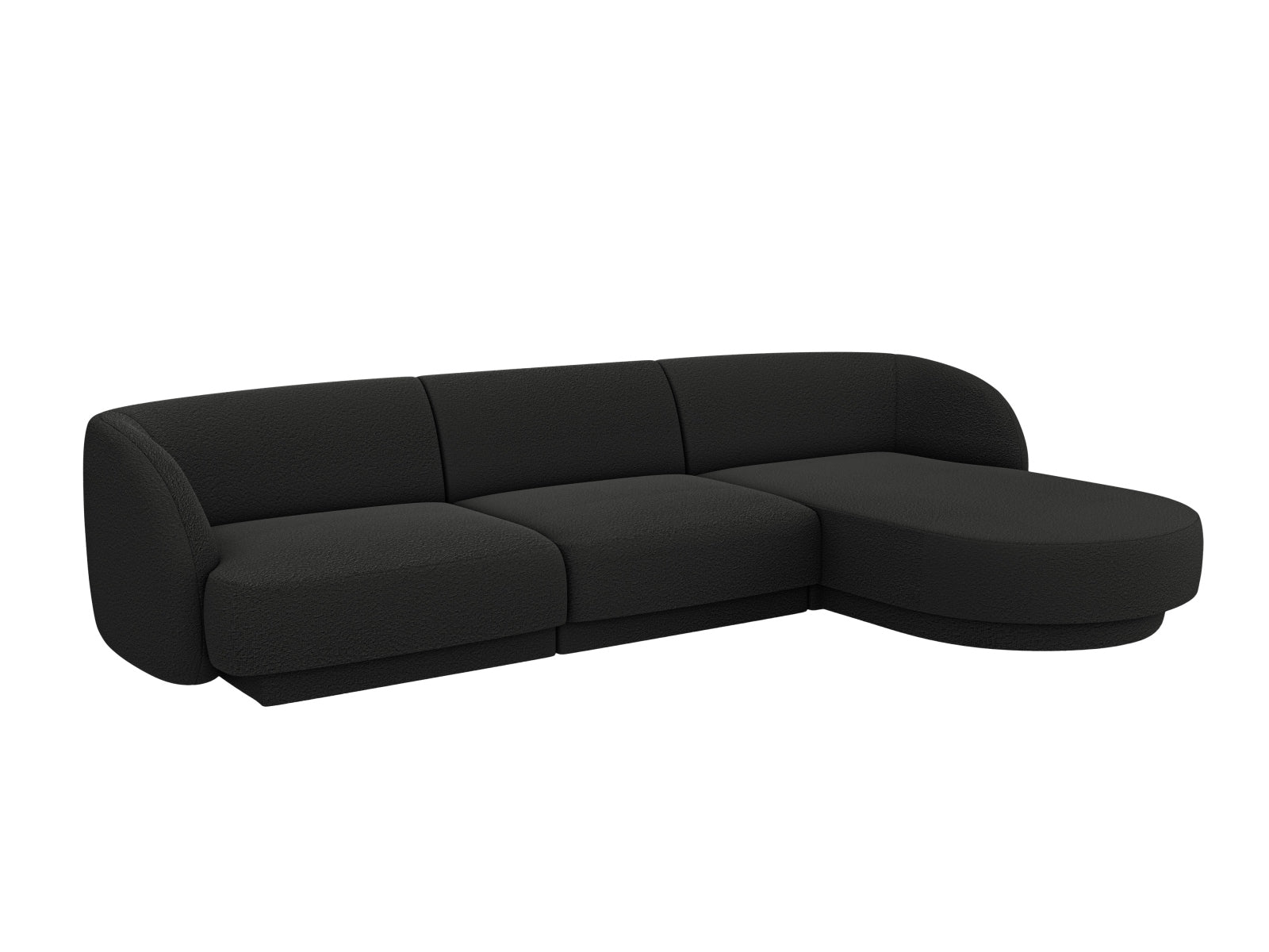 Miley Boucle Ecksofa rechts 4 Sitzer in Black-Baloo präsentiert im Onlineshop von KAQTU Design AG. L-Sofa rechts ist von Micadoni