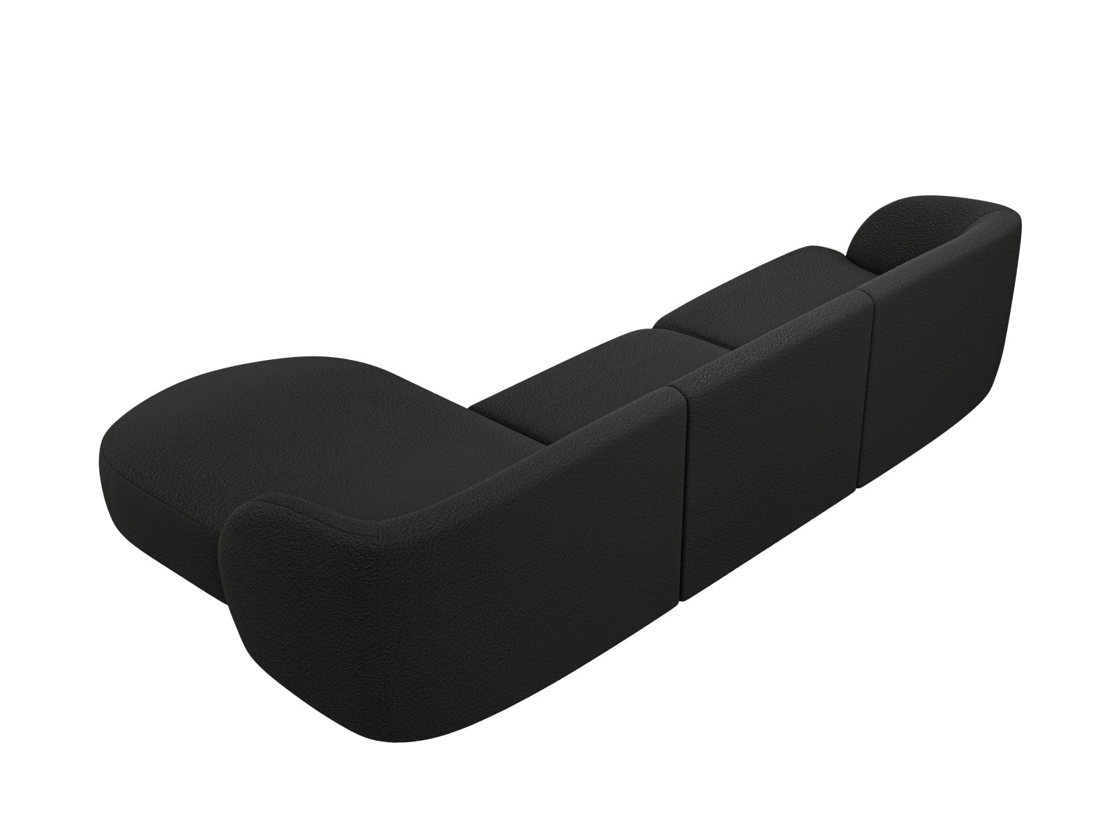 Miley Boucle Ecksofa rechts 4 Sitzer in Black-Baloo präsentiert im Onlineshop von KAQTU Design AG. L-Sofa rechts ist von Micadoni