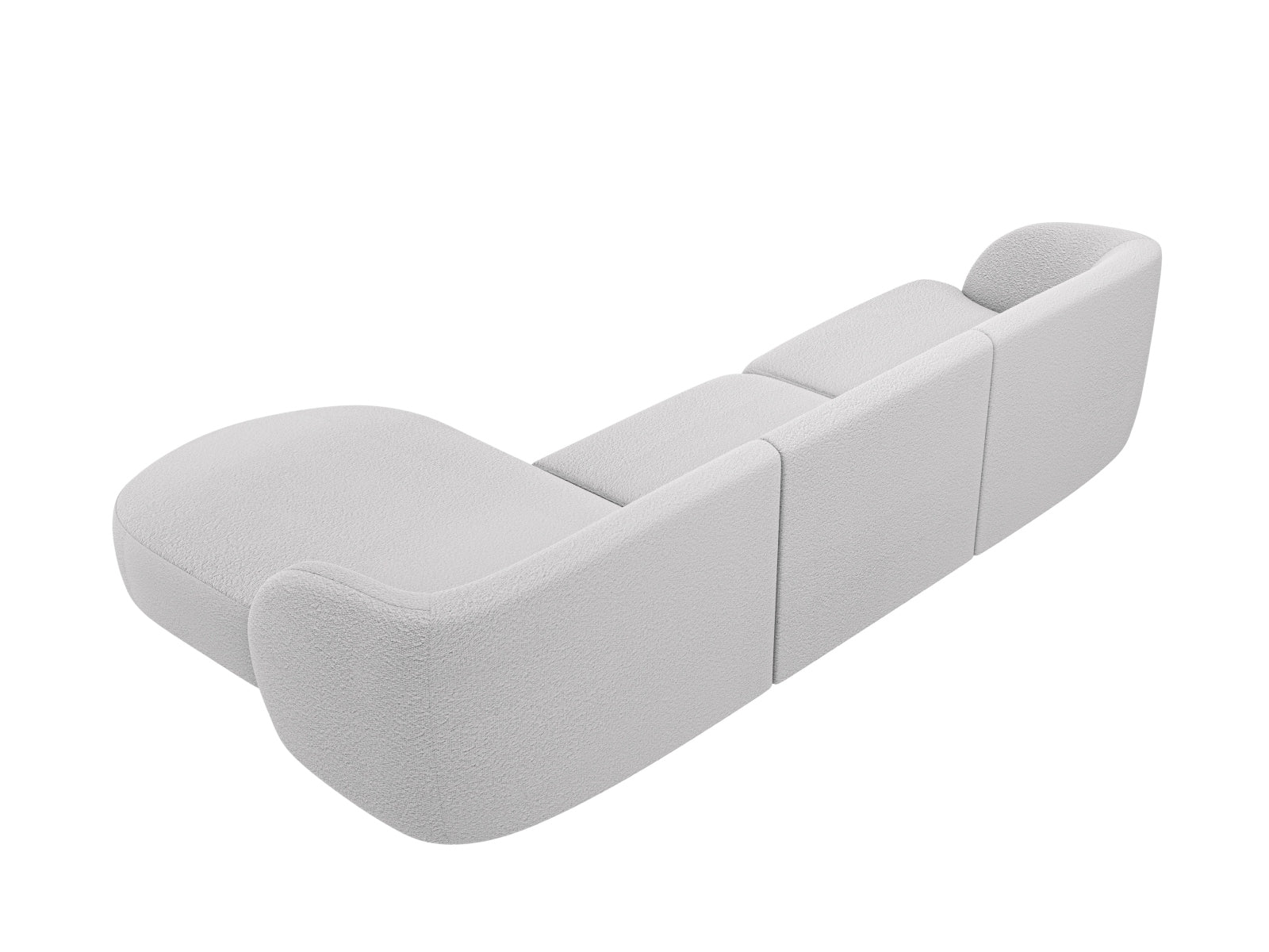 Erleben Sie das Miley Boucle Ecksofa rechts von Micadoni – ein komfortables 4-Sitzer Sofa, das Stil und Gemütlichkeit in Ihr Zuhause bringt.