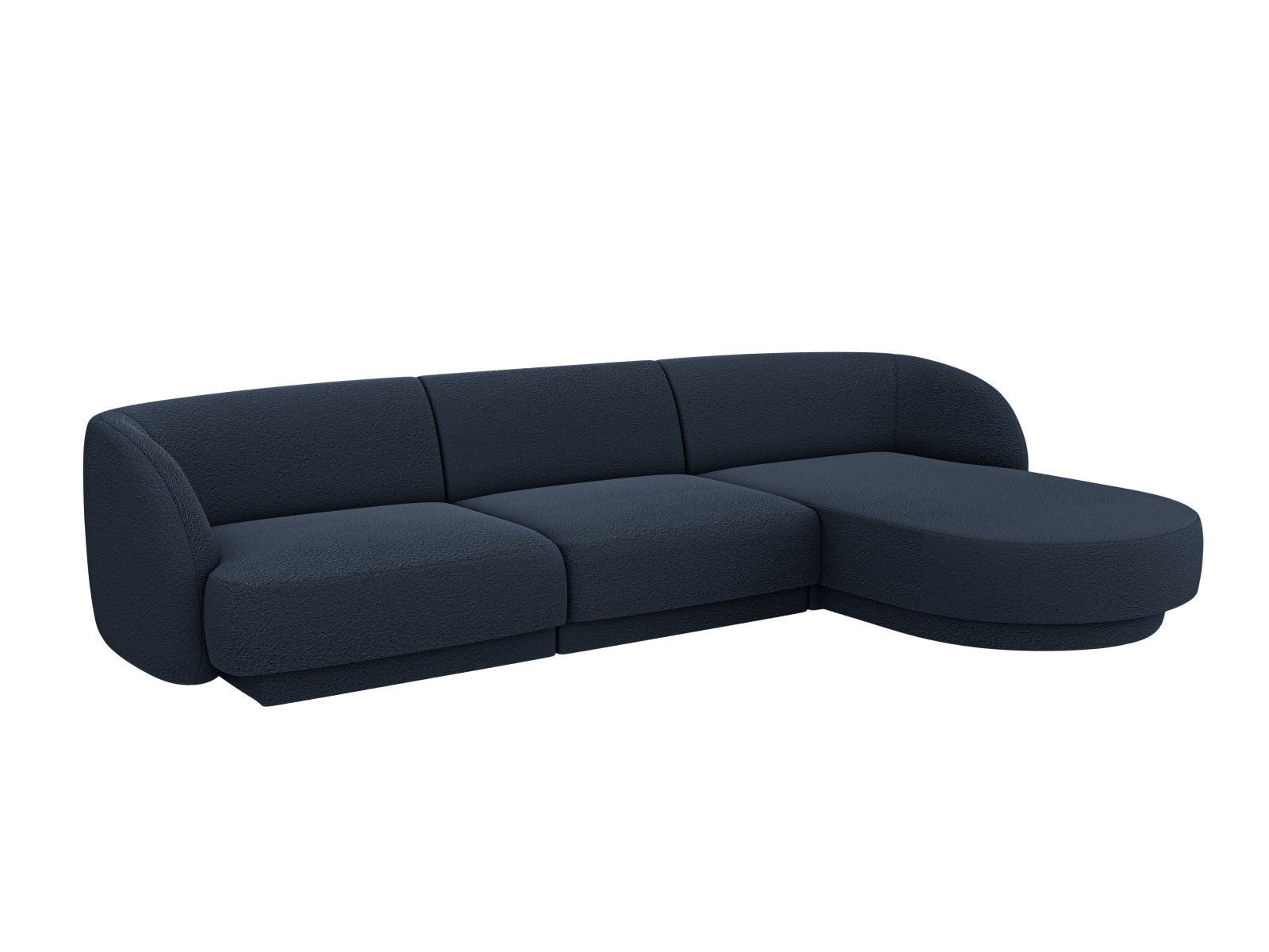 Entdecken Sie das stilvolle Miley Boucle Ecksofa rechts von Micadoni – ein 4-Sitzer in elegantem Design, ideal für Ihr modernes Wohnzimmer.