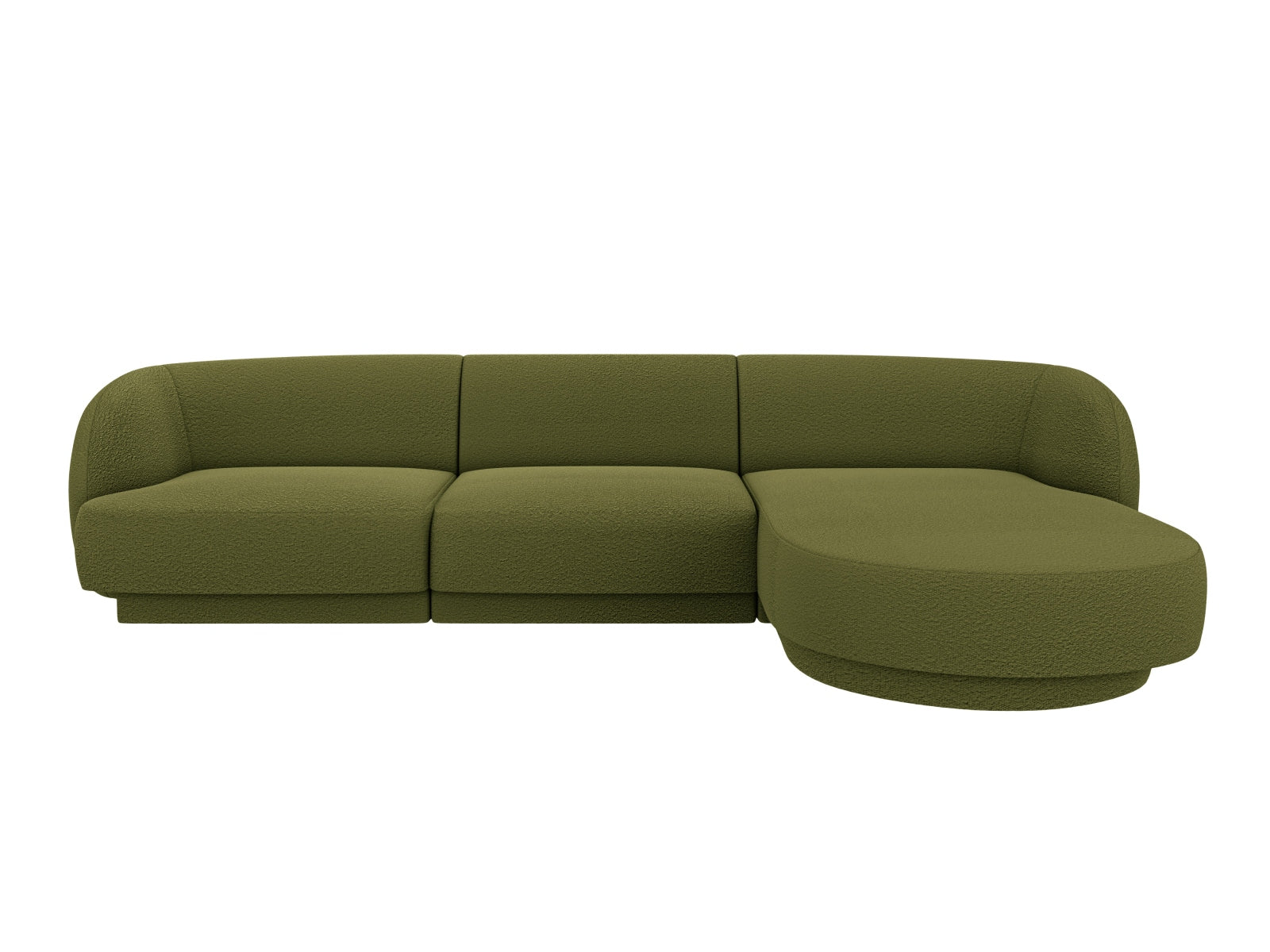 Miley Boucle Ecksofa rechts 4 Sitzer in Dark Olive Green präsentiert im Onlineshop von KAQTU Design AG. Ecksofa rechts ist von Micadoni