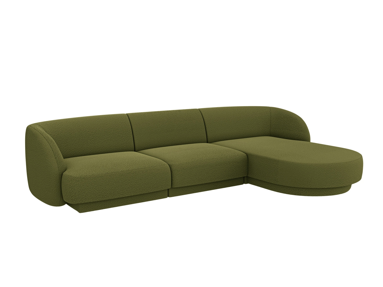 Miley Boucle Ecksofa rechts 4 Sitzer in Dark Olive Green-Baloo präsentiert im Onlineshop von KAQTU Design AG. L-Sofa rechts ist von Micadoni