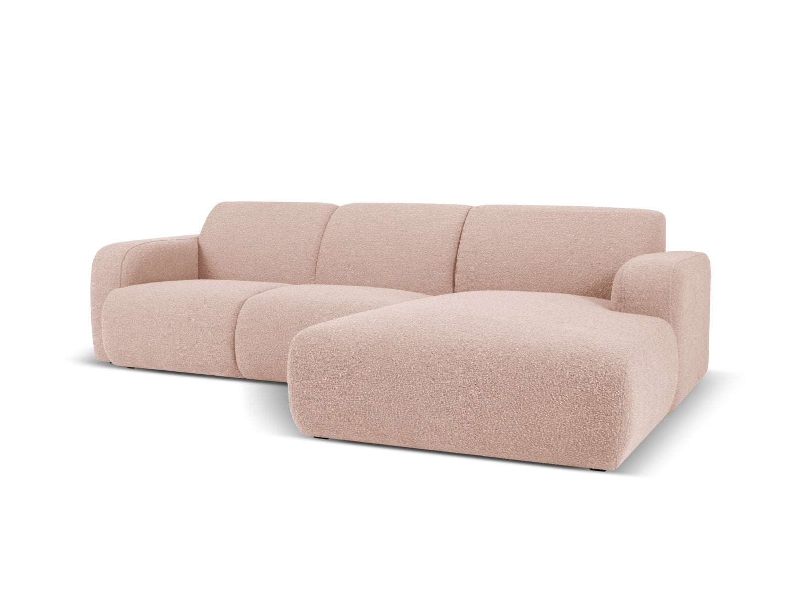 Molino Boucle Ecksofa rechts 4 Sitzer in Powder Pink-Baloo präsentiert im Onlineshop von KAQTU Design AG. L-Sofa rechts ist von Micadoni
