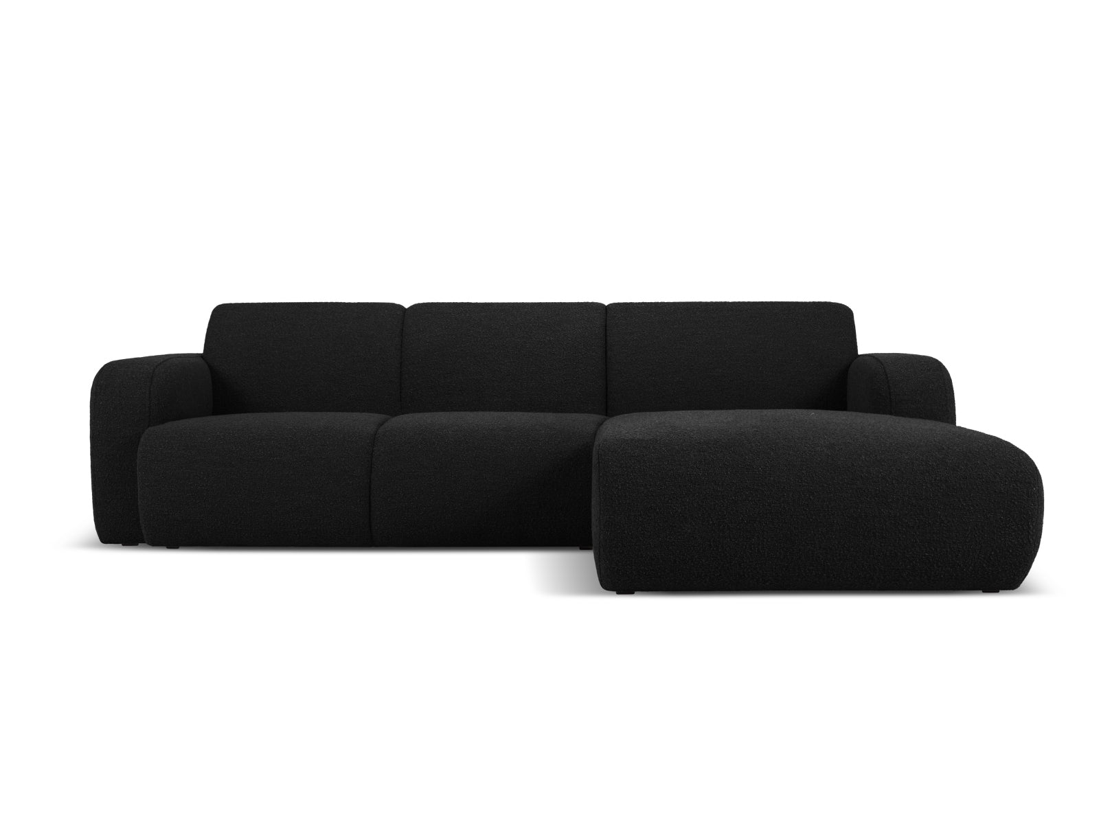 Molino Boucle Ecksofa rechts 4 Sitzer in Black-Baloo präsentiert im Onlineshop von KAQTU Design AG. L-Sofa rechts ist von Micadoni