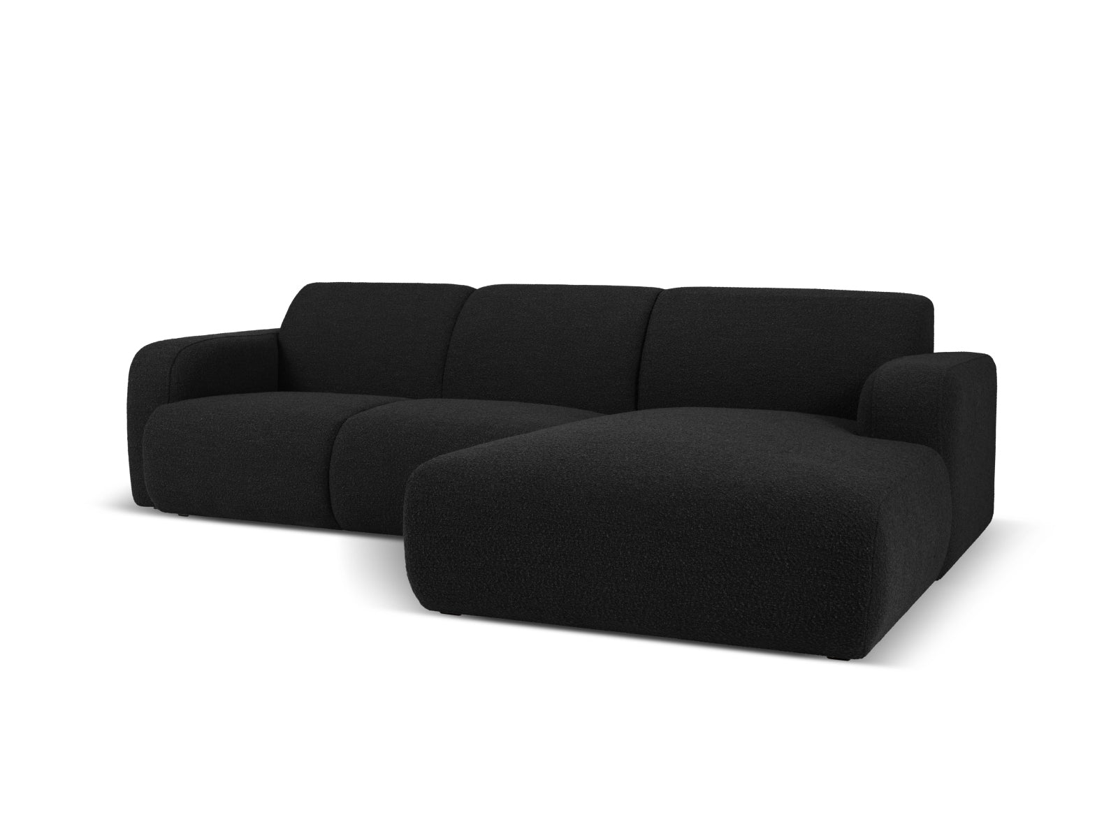 Molino Boucle Ecksofa rechts 4 Sitzer in Black-Baloo präsentiert im Onlineshop von KAQTU Design AG. L-Sofa rechts ist von Micadoni