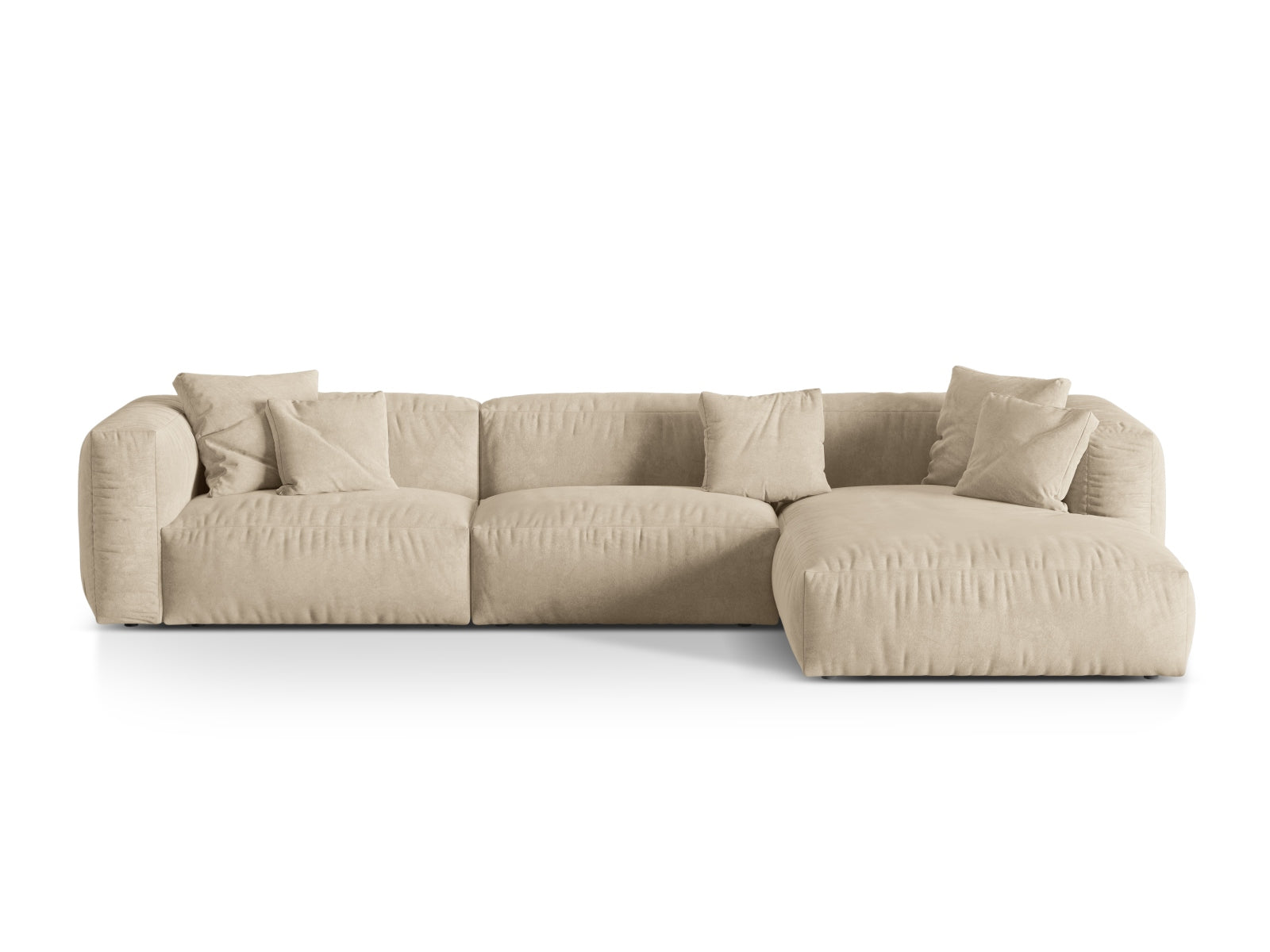 Martina Modulares Ecksofa rechts 3 Sitzer in Light Beige präsentiert im Onlineshop von KAQTU Design AG. Ecksofa rechts ist von Micadoni