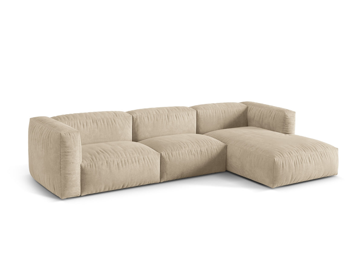 Martina Modulares Ecksofa rechts 3 Sitzer in Light Beige-Vogue präsentiert im Onlineshop von KAQTU Design AG. L-Sofa rechts ist von Micadoni