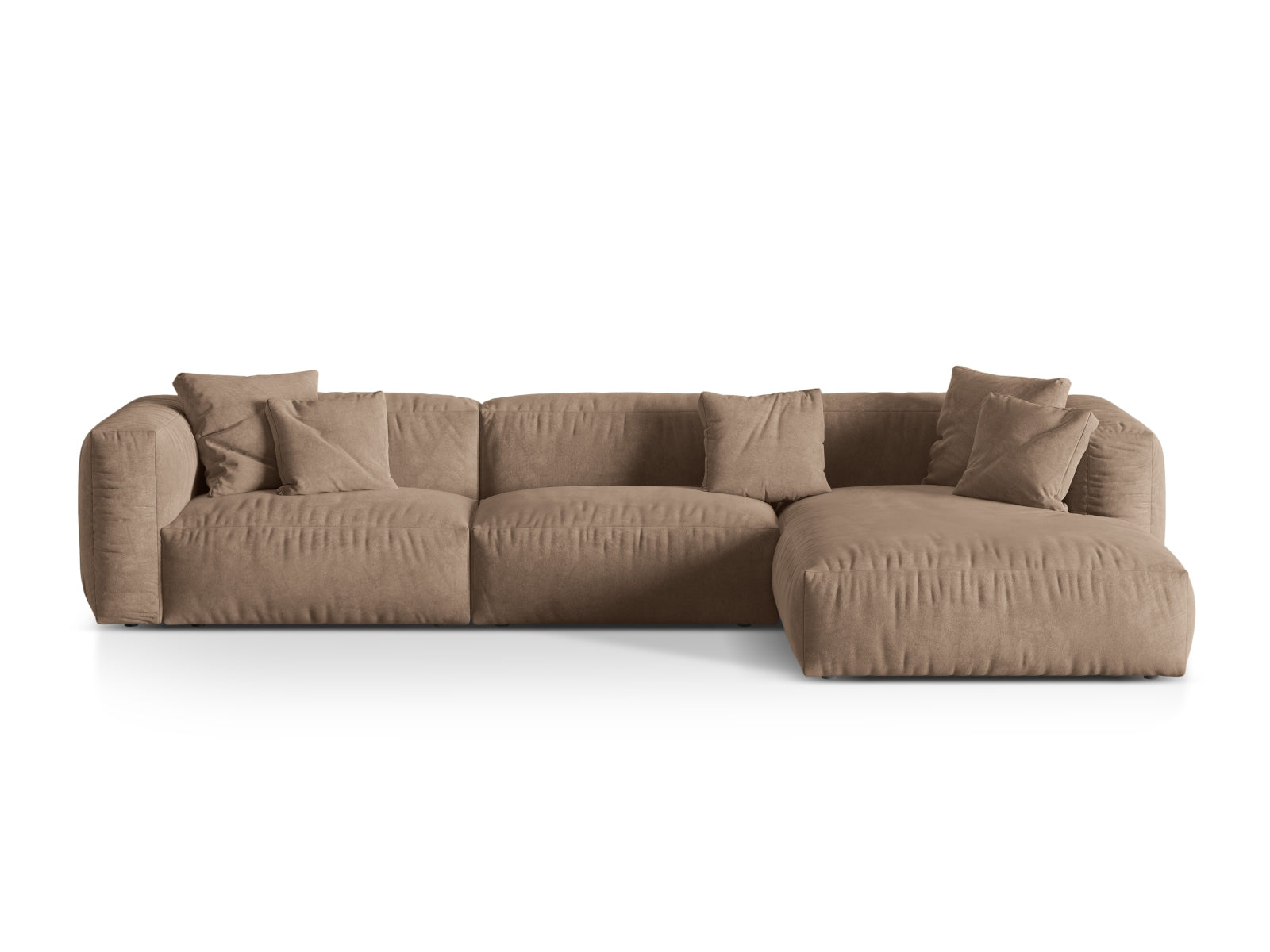 Martina Modulares Ecksofa rechts 3 Sitzer in Dark Beige-Vogue präsentiert im Onlineshop von KAQTU Design AG. L-Sofa rechts ist von Micadoni