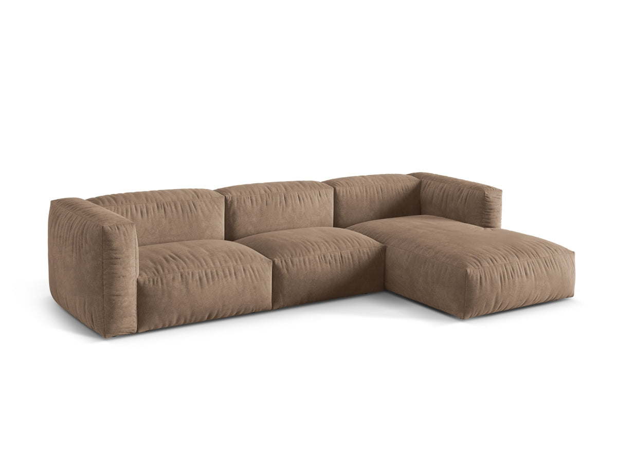 Martina Modulares Ecksofa rechts 3 Sitzer in Dark Beige-Vogue präsentiert im Onlineshop von KAQTU Design AG. L-Sofa rechts ist von Micadoni