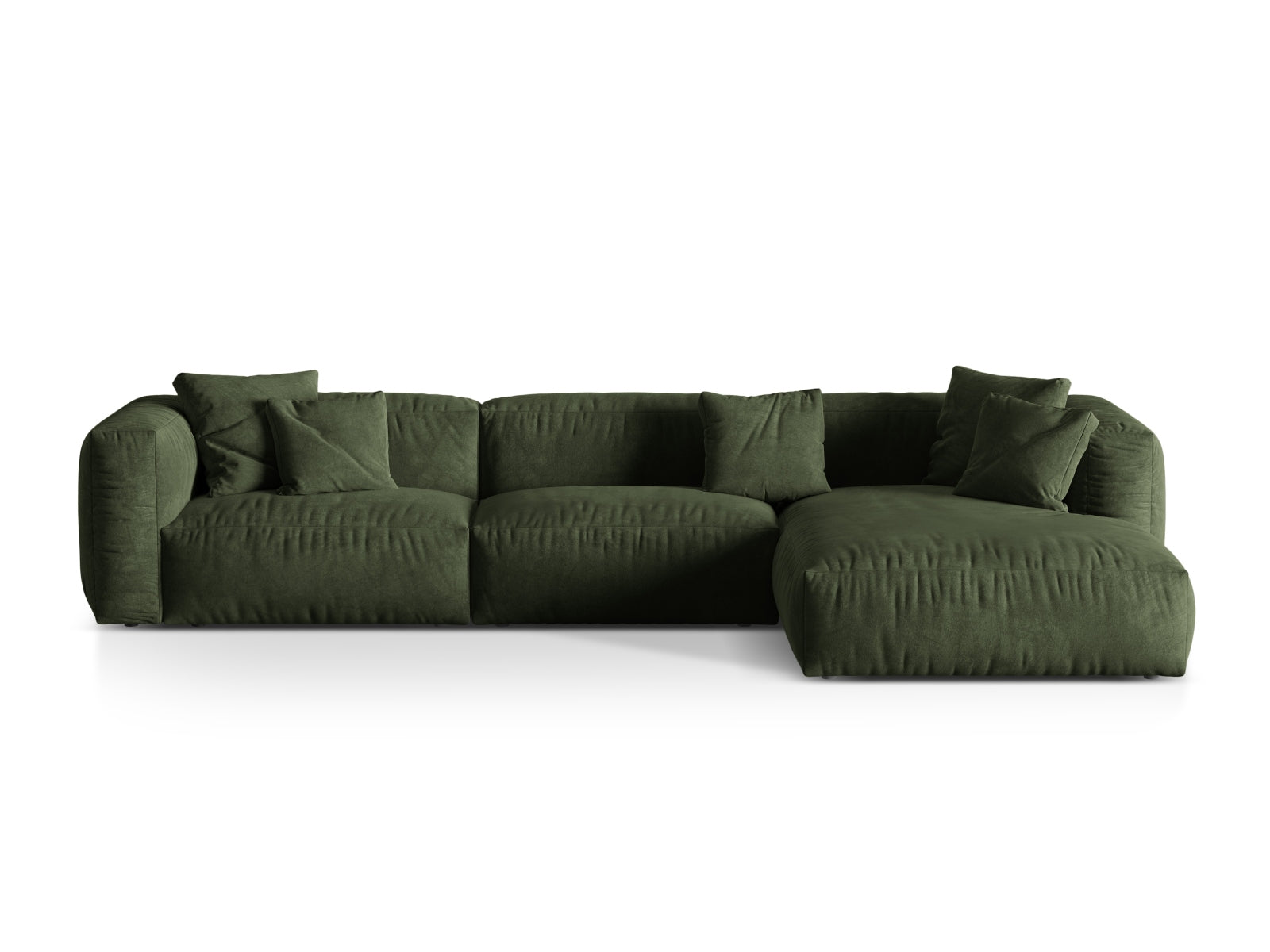 Martina Modulares Ecksofa rechts 3 Sitzer in Green präsentiert im Onlineshop von KAQTU Design AG. Ecksofa rechts ist von Micadoni
