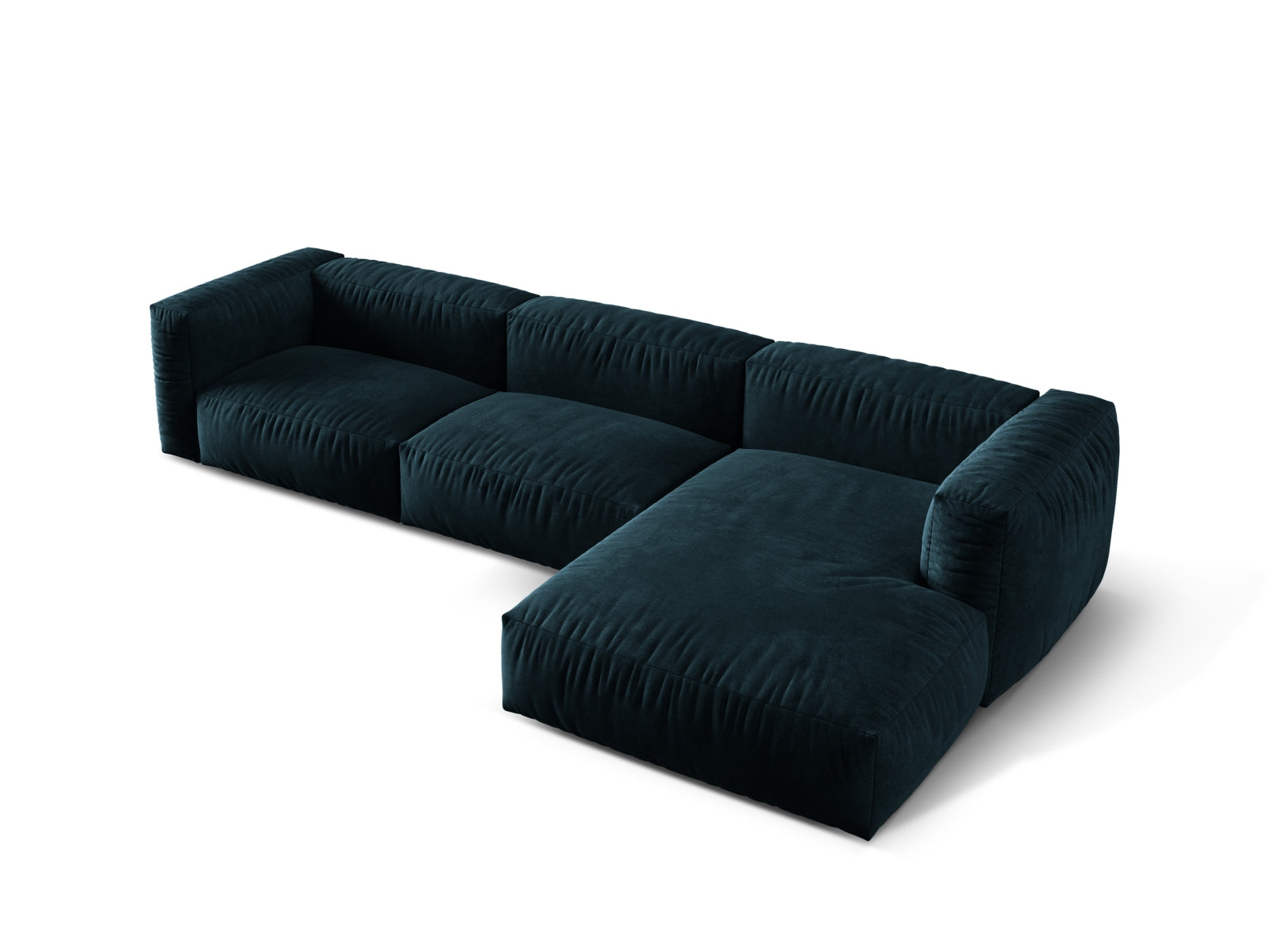 Modernes Martina Ecksofa in tiefem Petrol, 3-Sitzer, perfekt für gemütliche Ecken und stilvolle Einrichtung, erhältlich bei KAQTU.