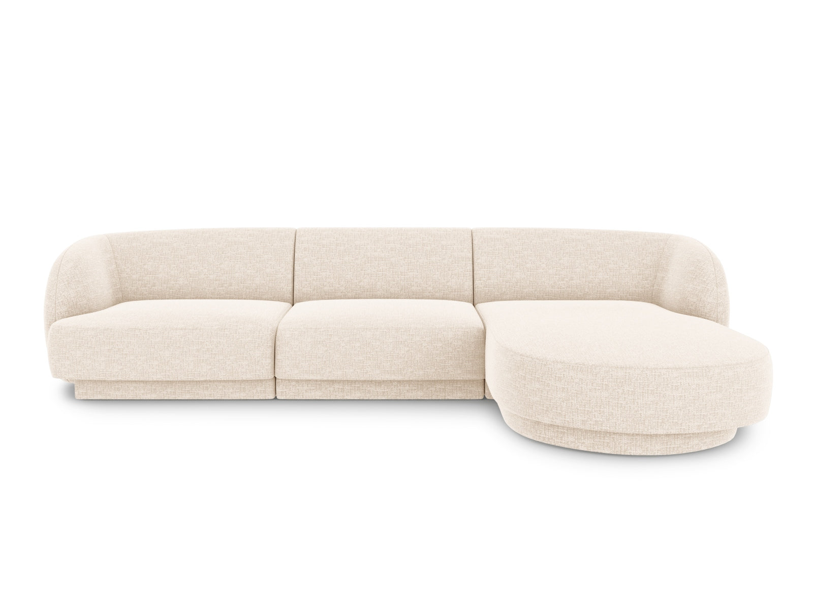 Miley Ecksofa rechts 4 Sitzer in Light Beige-Haga präsentiert im Onlineshop von KAQTU Design AG. L-Sofa rechts ist von Micadoni