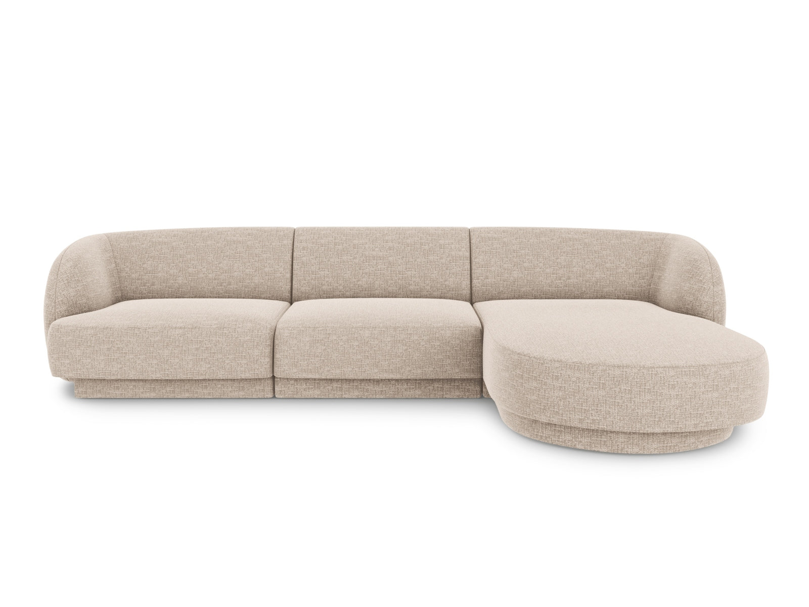 Miley Ecksofa rechts 4 Sitzer in Beige-Haga präsentiert im Onlineshop von KAQTU Design AG. L-Sofa rechts ist von Micadoni