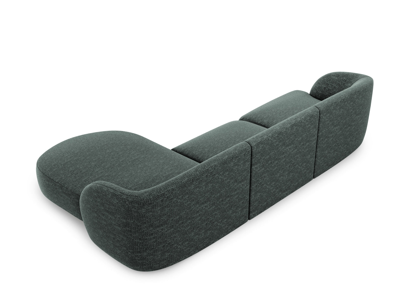 Gemütliches Miley Ecksofa rechts, 4-Sitzer in trendigem Petrol-Haga, perfekt für stilvolle Wohnzimmer. Hochwertige Qualität von Micadoni.