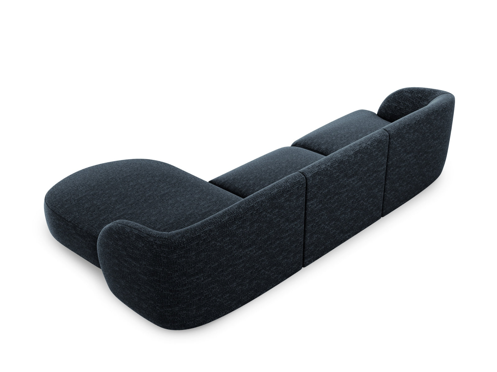 Modernes Miley Ecksofa rechts, 4-Sitzer in Royal Blue-Haga, perfekt für gemütliche Abende und stilvolle Einrichtung. Hochwertige Qualität von Micadoni.