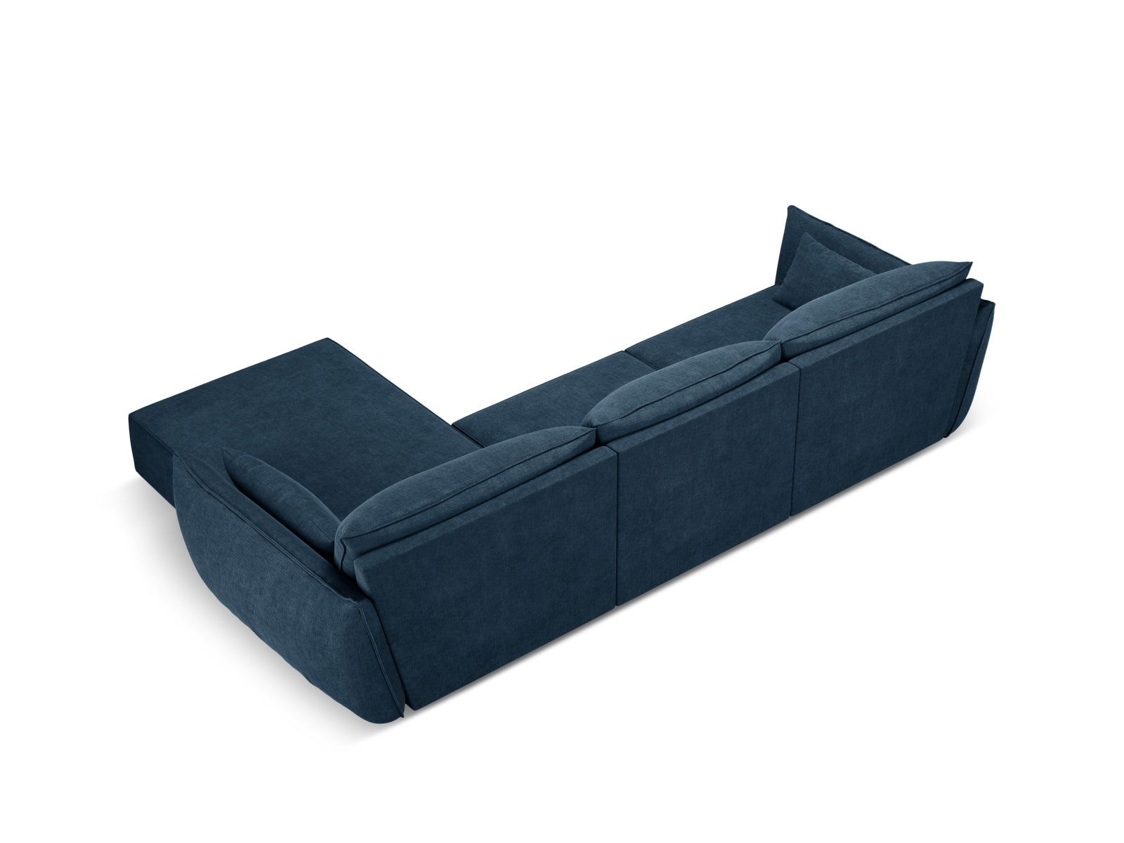 Stylisches Kaelle Ecksofa in Royal Blue, 4-Sitzer, perfekt für zeitgemäße Wohnzimmergestaltung, erhältlich bei Micadoni.