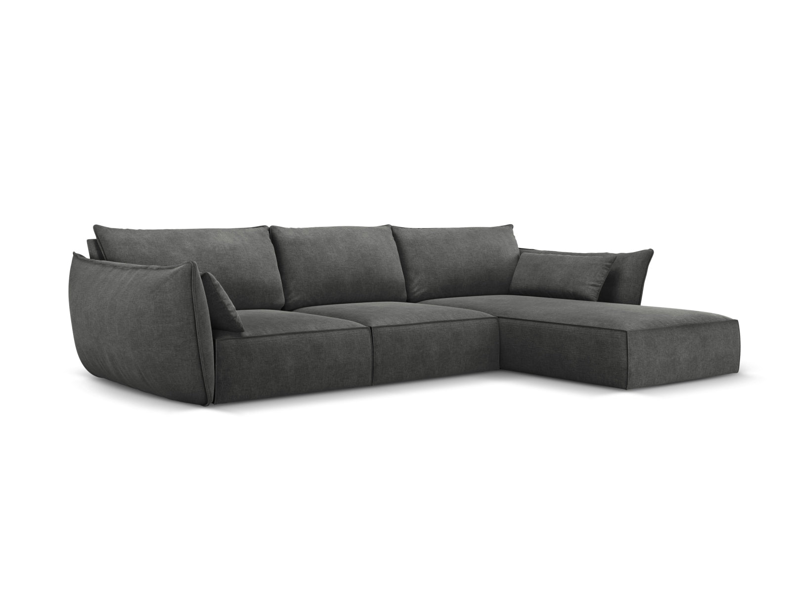 Kaelle Ecksofa rechts 4 Sitzer in Dark Grey-Over The Horizon präsentiert im Onlineshop von KAQTU Design AG. L-Sofa rechts ist von Micadoni